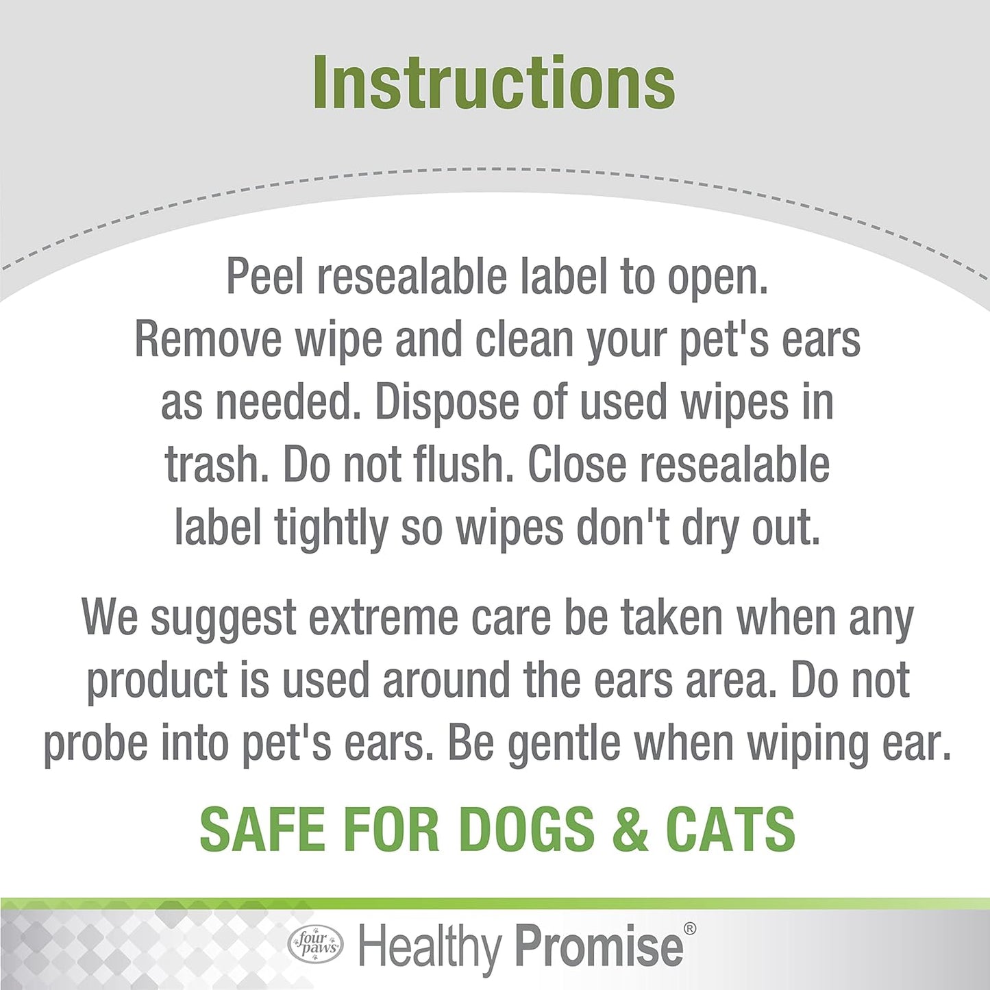 Four Paws Healthy Promise Grooming Soothing Pet Ear Cleaning Wipes, Odor Reducing & Itch Relief, 35 Count