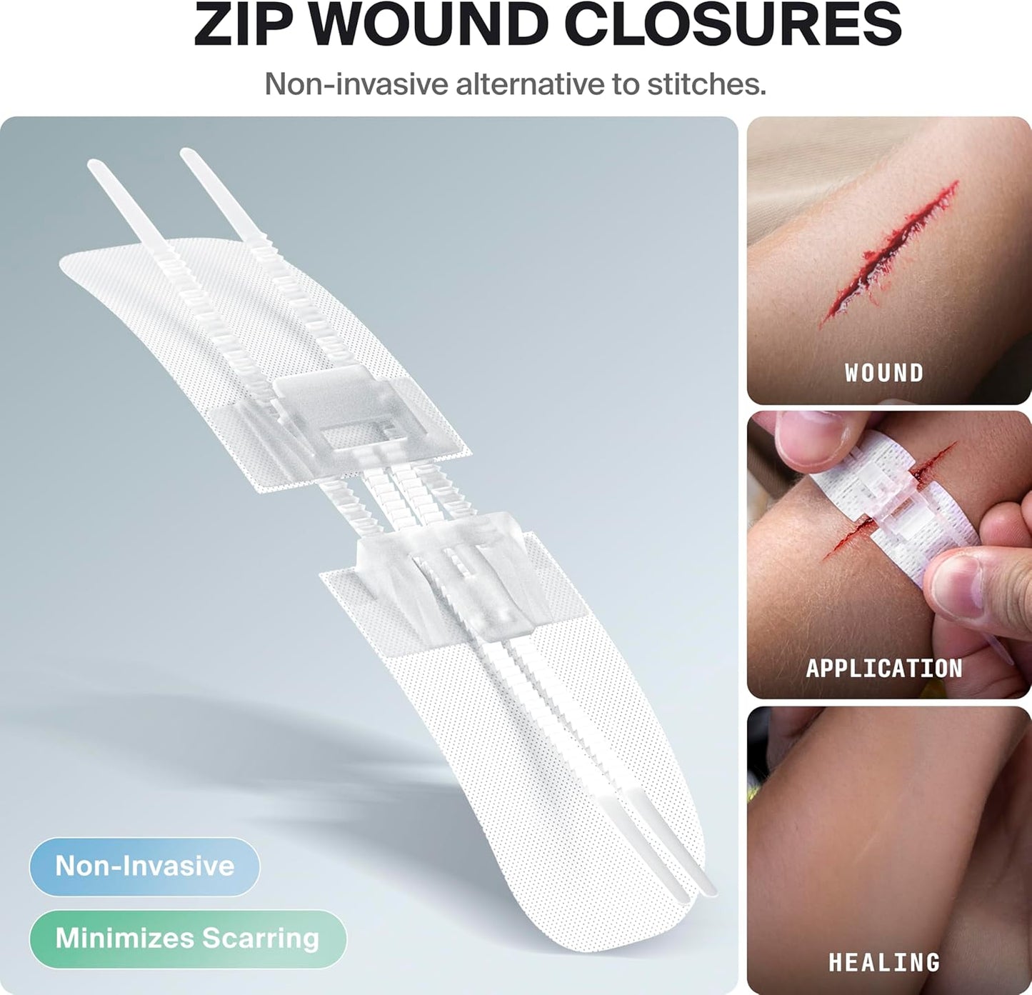 Large Waterproof First Aid Kit for Car, Travel & Home - Emergency Kit for Hiking, Camping, Backpacking and Outdoors - Includes Zip Stitch Wound Closure Strips