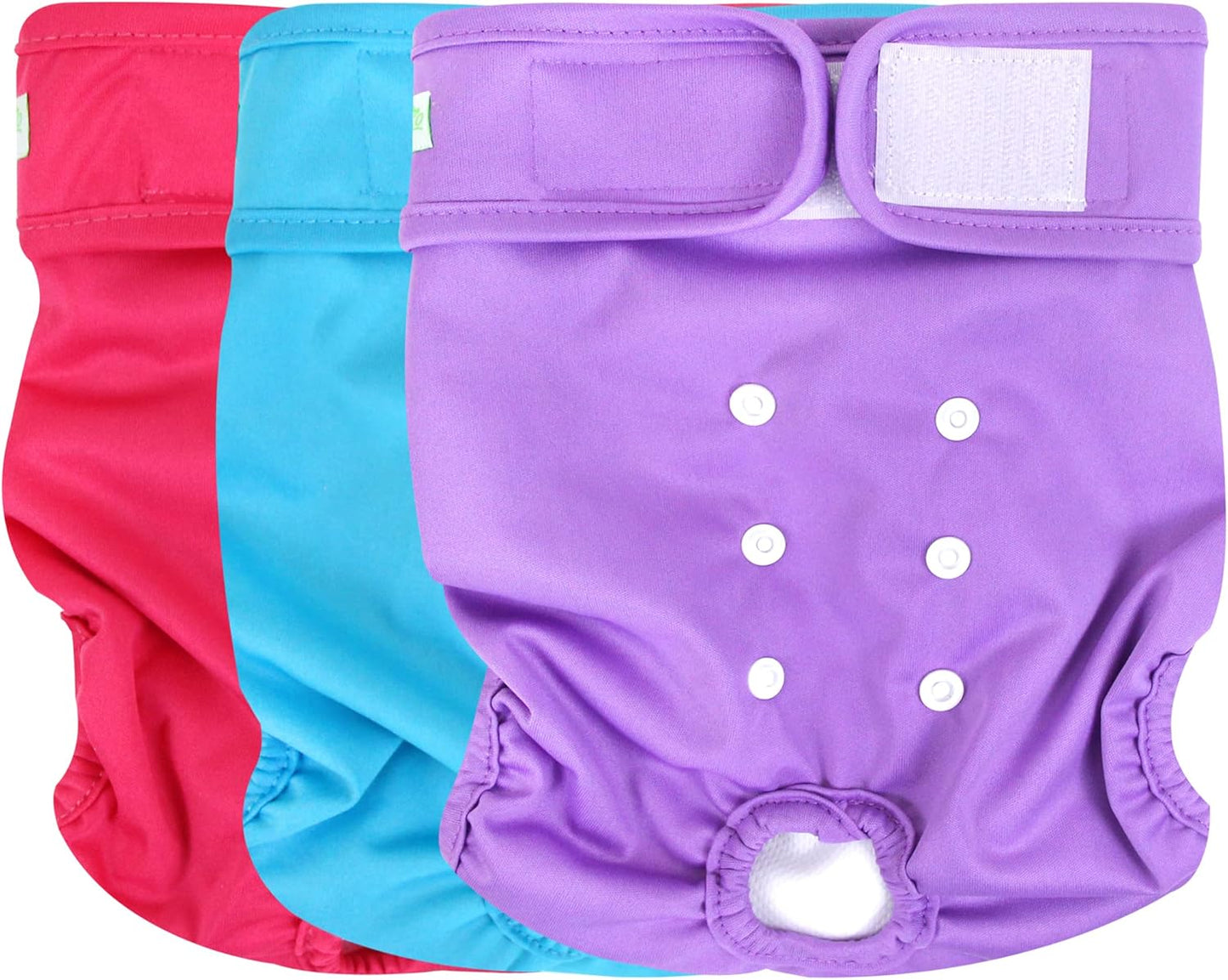 wegreeco Washable Reusable Premium Female Dog Diapers, Small Medium Large Size, Pack of 3,Dog Doggie Puppy & Doggy Diapers Female,Period Panties in Heat (Small)