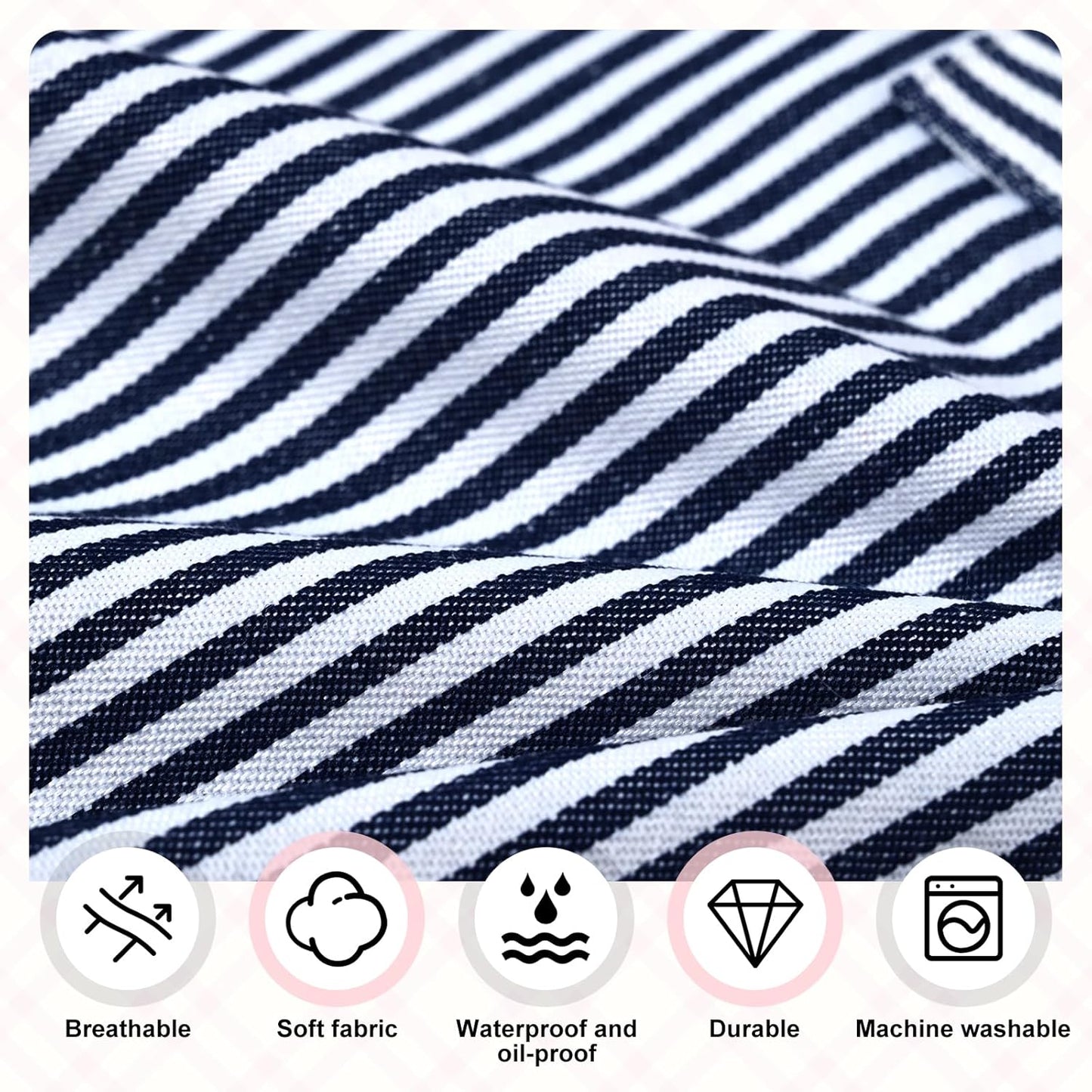 2Pack Adjustable Kitchen Apron for Women Men with 2 Pockets，Cotton-Polyester Blend Bib Aprons for Cooking,Baking