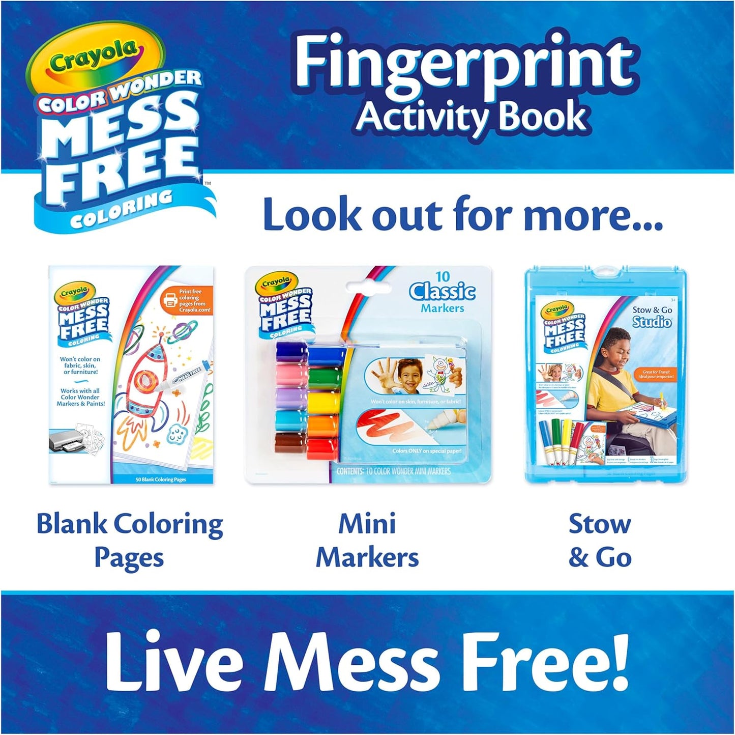 Crayola Color Wonder Mess Free Fingerprint Activity Book, Easter Basket Stuffers for Toddlers, Finger Painting Alternative, Gift for Kids Ages 3+