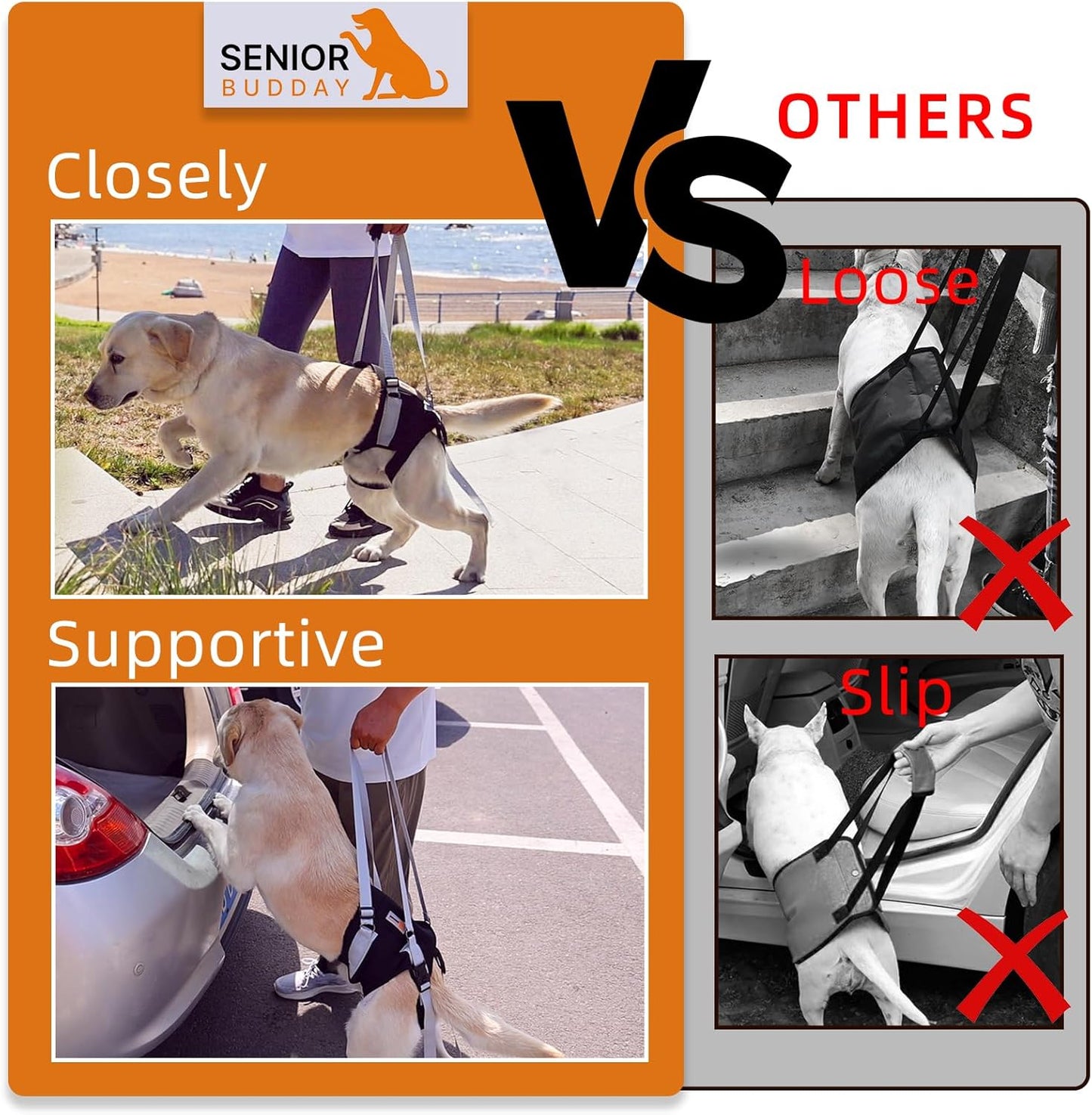 Dog Lift Harness for Medium Dogs,Dog Sling for Back Legs,with Handle,Rear Leg Support/Walk/Up Stairs/Dogs Joint Injuries/Arthritis