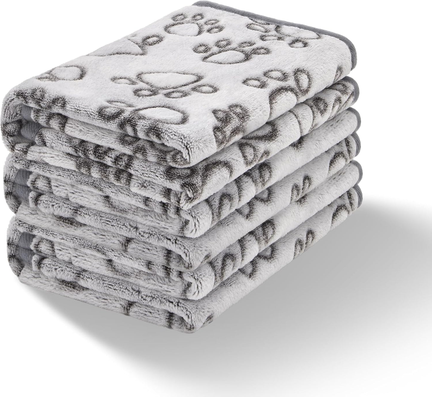 Stuffed 3pcs Premium Soft Dog Blankets for Small Dogs, Cat Blanket Calming Washable for Bed Couch Crate Protection Cover, Dog Puppy Kitten Essentials Christmas Dog Gifts, 24 * 32 inches, Grey