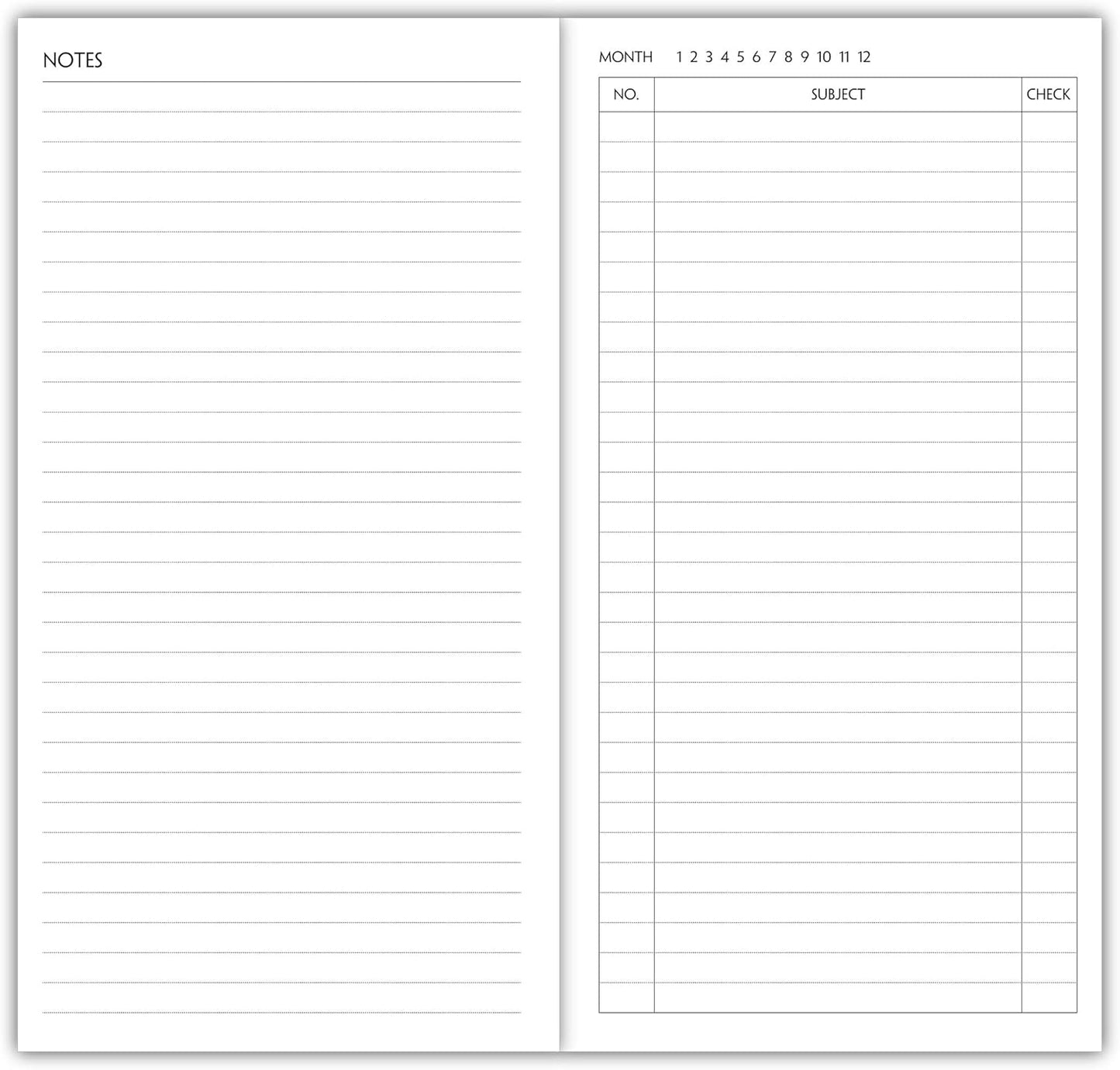 Nokingo 3-Pack Travelers Notebook Calendar, Travelers Notebook Inserts, Undated Traveler Notebooks Monthly, 4.25"x8.25" Traveler Calendar Insert