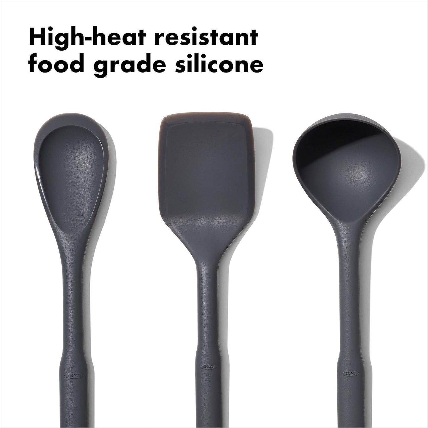 OXO Good Grips 3-Piece Silicone Utensil Set, Gray, One size