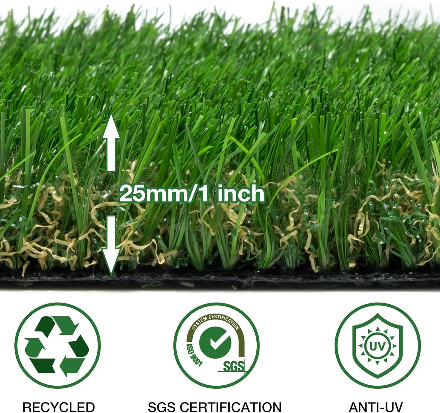 GLOBREEN Extra Large Artificial Grass for Dogs Potty Training, 5 FT X 7FT Realistic Fake Turf Pee Pad for Pets Outdoor Patio Balcony Use, Reusable Washable