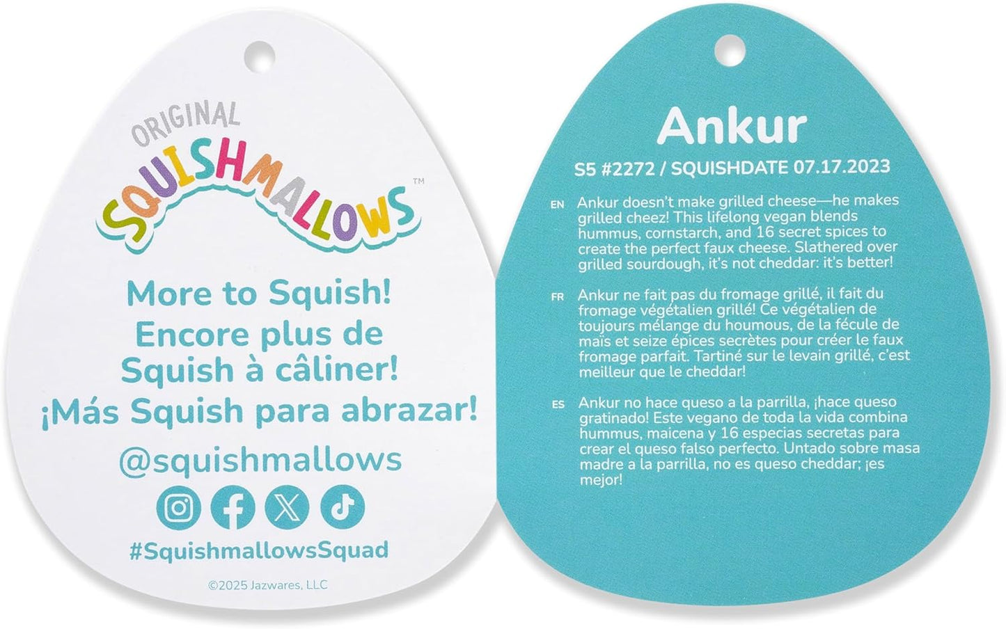 Squishmallows Original 5in Ankur The Teal Mushroom with Fuzzy Belly – Official Jazwares Plush (Little)