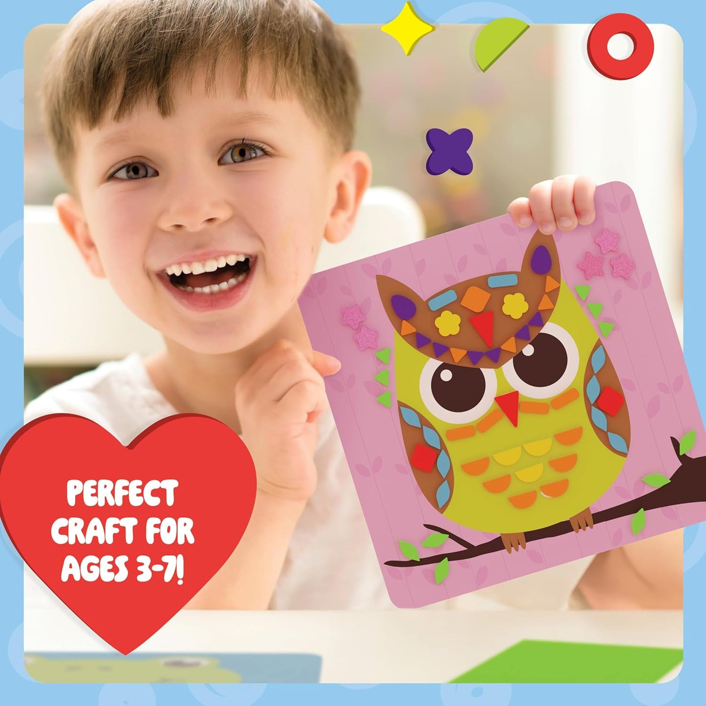 Dan&Darci Foam Sticker Art Craft for Kids - Easter Basket Stuffer - Toddler Arts & Crafts for Ages 3-5 - Boys 4-6 Birthday Gift - DIY Kid Activities Ages 3 4 5 6 Years - 4 Year Old Boy Gifts