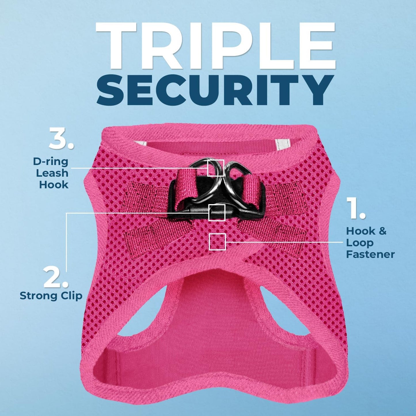 Best Pet Supplies Voyager Step-in Air All Weather Mesh Harness and Reflective Dog 5ft Leash Combo with Neoprene Handle, for Small, Medium and Large Breed Puppies - Set (Fuchsia), Large