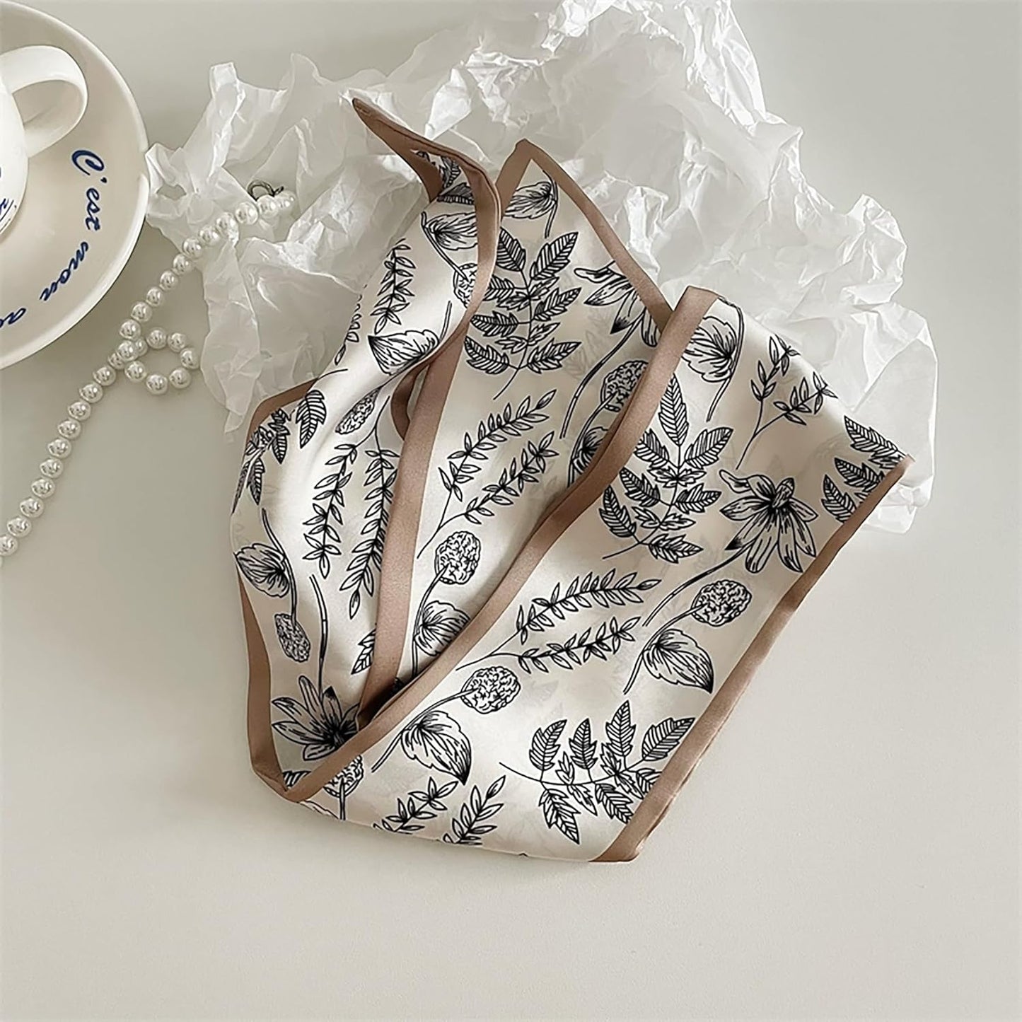 WENLOOY 4 Pack Purse Scarf Bags for Women Handbag Scarfs Band Lightweight Skinny Hair Neck Accessories Fashion Gifts