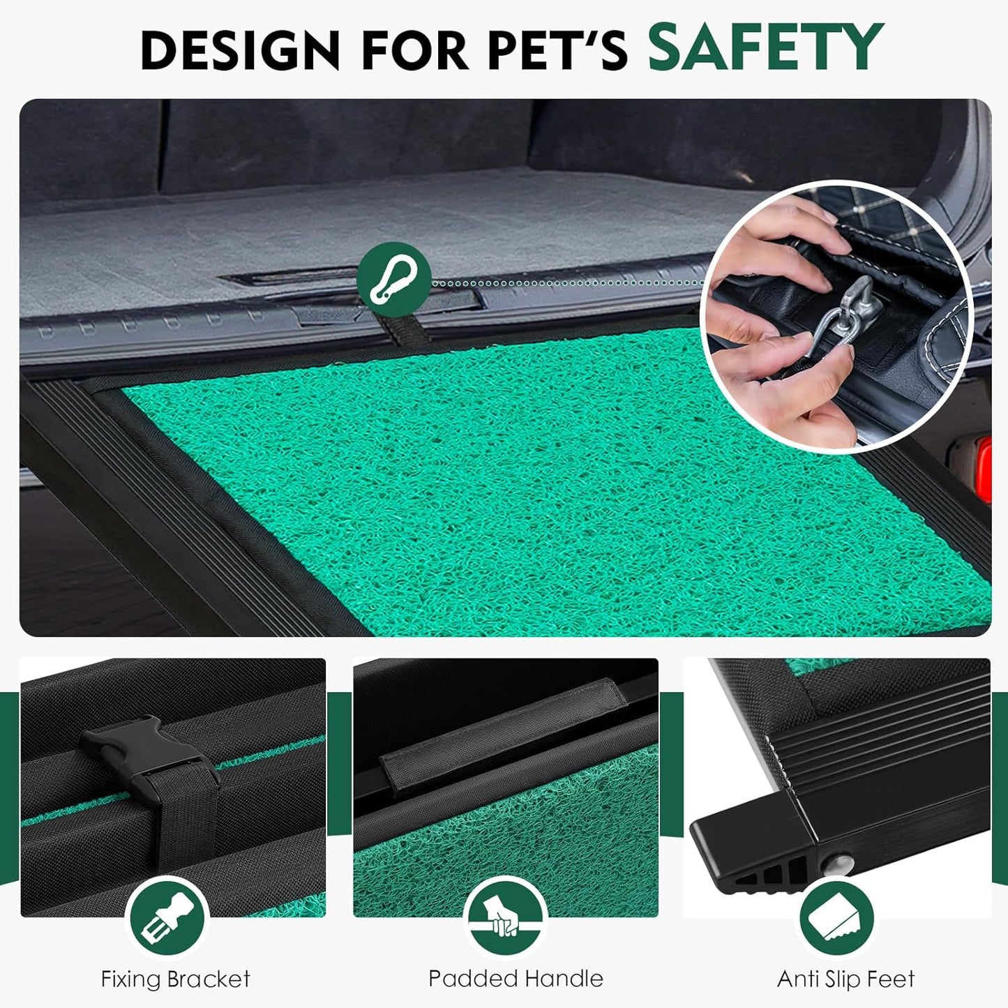 Max Length 71" & Width 20" Dog Car Ramp for Large Dogs Up to 250lbs, Foldable & Non-Slip Surface Ideal for Cars, SUVs, Trucks and Outdoor Steps, Upgraded Lighter Weight, Extra Wide Pet Stairs Ramp