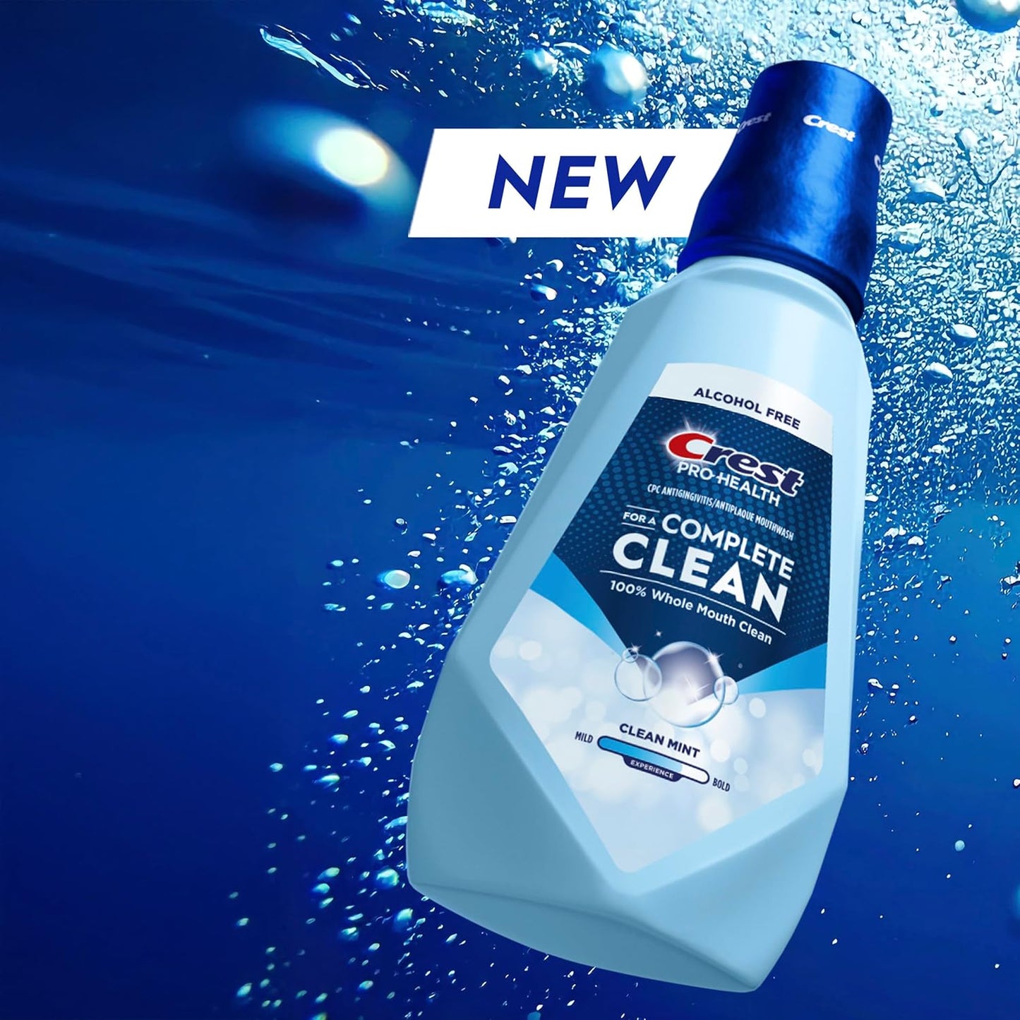 Crest Mouthwash Pro Health Complete Clean, CPC (cetylpyridinium chloride) Antigingivitis/Antiplaque, Alcohol Free, Clean Mint, 1 L (33.8 fl oz)
