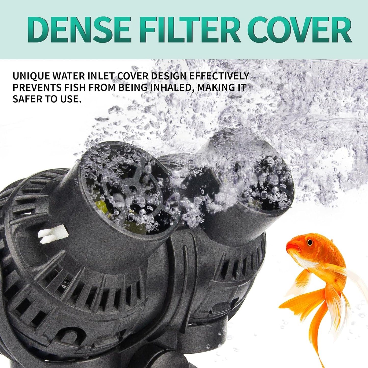 FREESEA Aquarium Circulation Pump Wave Maker Power Head with Magnetic Mount Suction for 20-75 Gallon Saltwater Freshwater Tank (1600 GPH, Black)