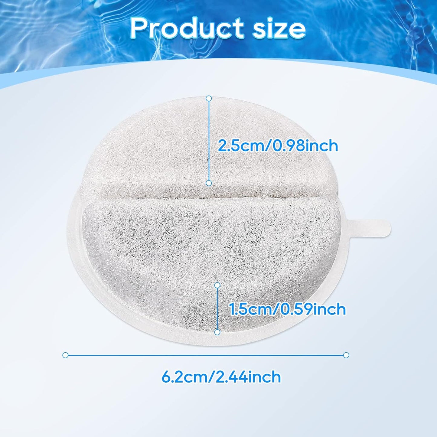 Cat Fountain Filter Replacement, 8 Pack Cat Water Fountain Filters, Pet Water Fountain Filter for Lite & Premium 84oz 2.5L Drinking Fountain