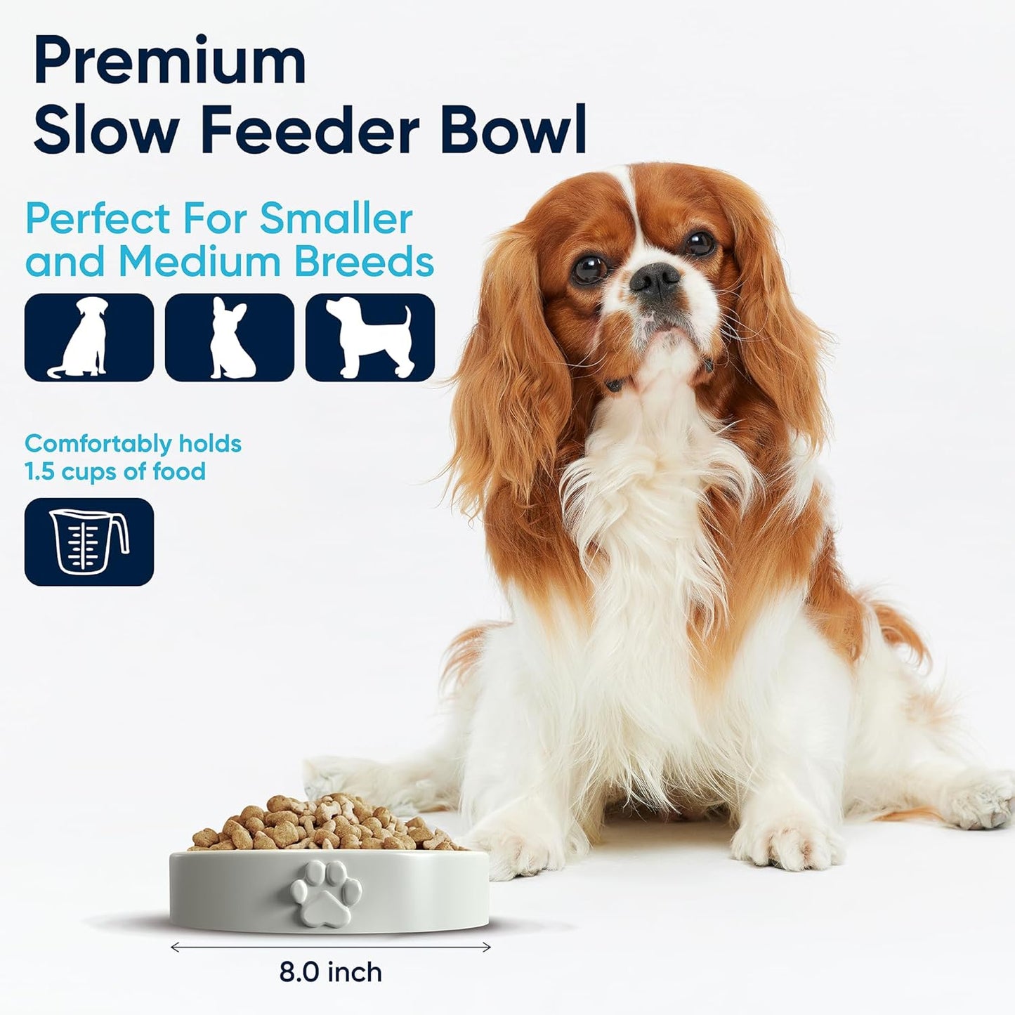 Slow Feeder Dog Bowls – Dog Bowl Slow Feeder – Microwaveable Dog Slow Feeder for All Breeds – Lead and BPA-Free Ceramic Pet Bowl – Pet Feeder for Fast Eaters