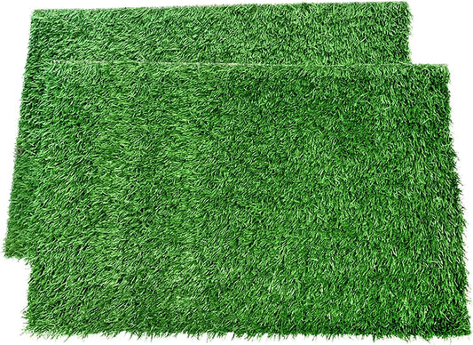 LOOBANI Dog Grass Pee Pads, 2 Pack Artificial Grass Pads for Potty Tray, Fake Grass for Dogs to Pee On, Outdoor Indoor Pee Grass for Dog Potty (18*23 inch)