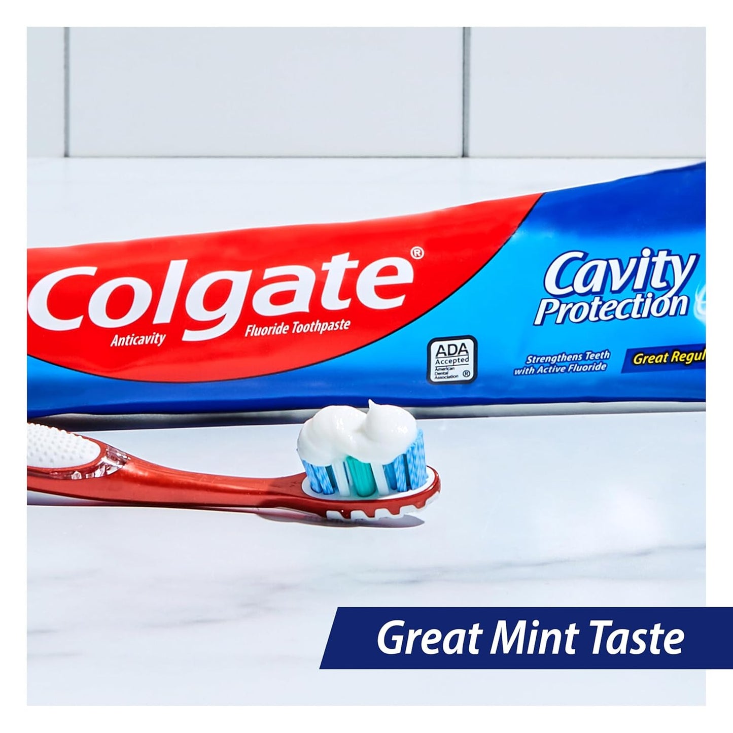 Colgate Cavity Protection Toothpaste with Fluoride, Minty Great Regular Flavor, Anti Cavity Toothpaste, 6 Pack, 6 Oz Tubes