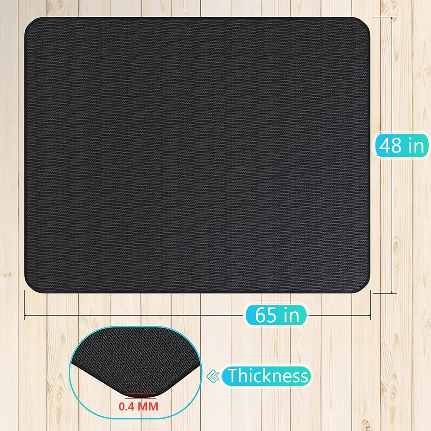 UBeesize Large 65 x 48 inches Under Grill Mat for Outdoor Grill,Double-Sided Fireproof Grill Pad for Fire Pit,Indoor Fireplace Mat Fire Pit Mat,Oil-Proof Waterproof BBQ Protector for Decks and Patios