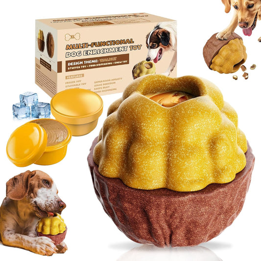 Interactive Dogs Frozen Treat Toy for Aggressive Chewer,Fillable Freezable Treat Dispenser for Mental Stimulation, 3-in 1 Dog Chew Toys Keeps Dogs Busy and Reduces Anxiety, Easy to Clean