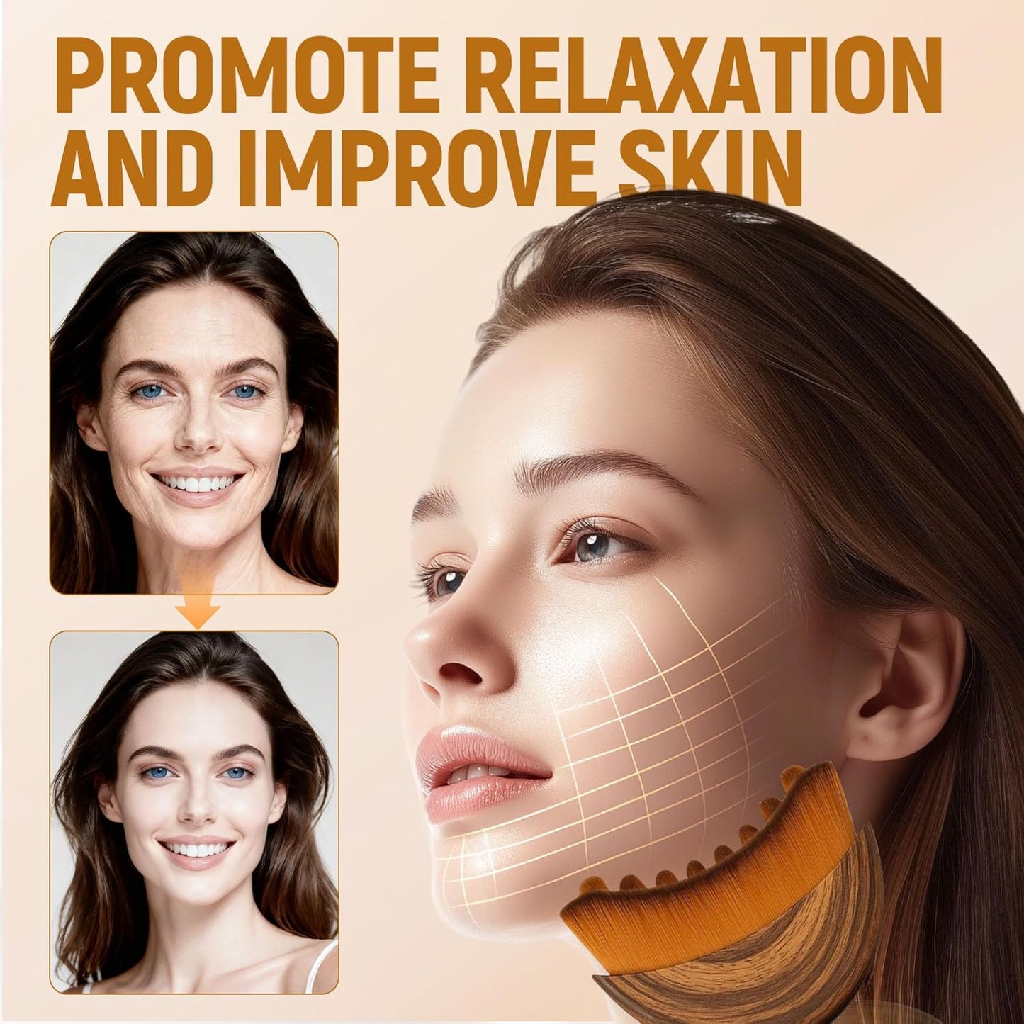 Lymphatic Contour Face Brush,Dry Lymphatic Contour Face Brush Soft Set,Lymphatic Drainage Massager for Face,Chin & Neck Relaxation,Portable Beauty Tool with Travel Case. Style B
