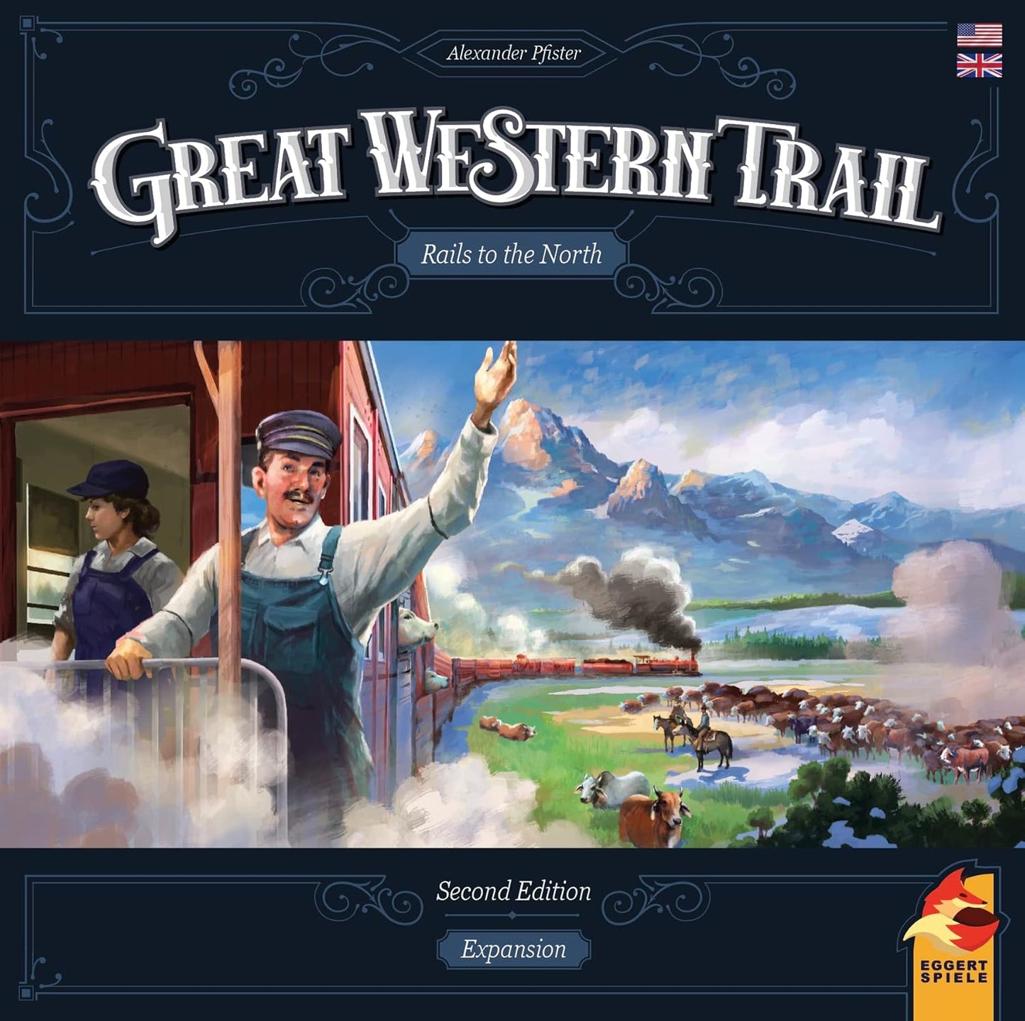 Great Western Trail 2nd Edition Rails to the North Board Game Expansion - New Adventures Await! Strategy Game for Kids & Adults, Ages 12+, 1-4 Players, 75-150 Min Playtime Made by Eggertspiele