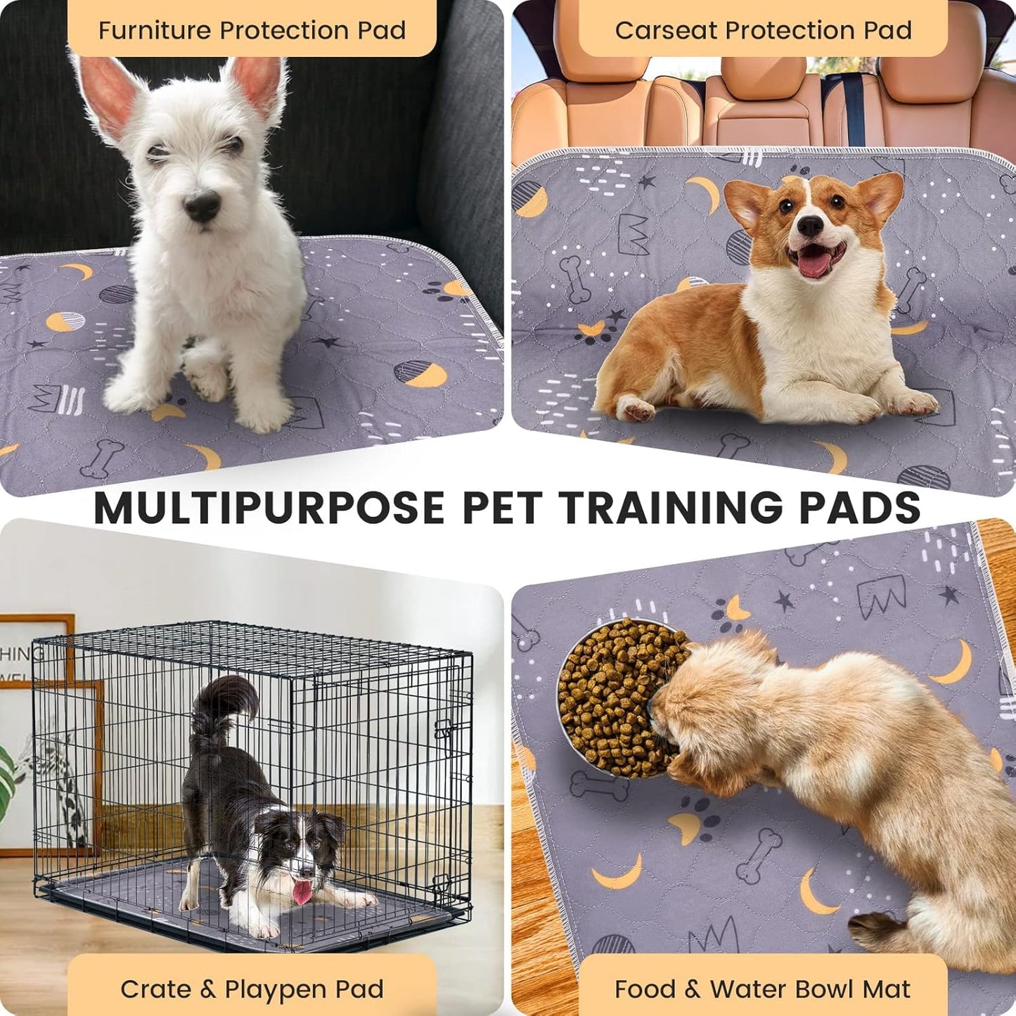 UPSKY Washable Pee Pads for Dogs 2 Pack 36"x41" Reusable Puppy Pads Waterproof Pet Training Pads, Non-Slip Dog Mats Fast Absorbent Whelping Pads for Playpen, Potty, Crate, Bed