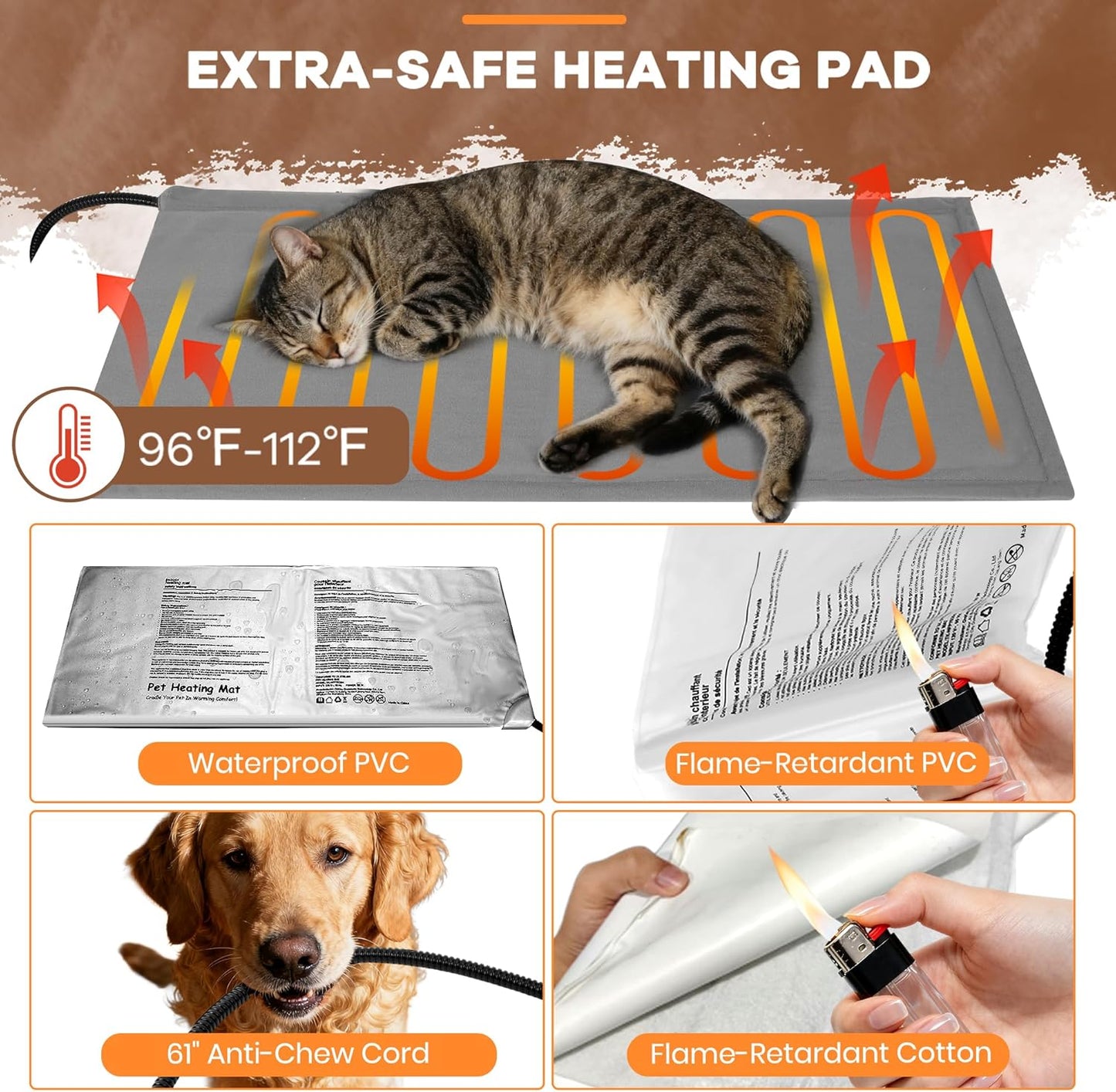 Outdoor Heated Cat House for Outside: Winter Insulated Weatherproof 30"×14"×20" Shelter with Extra Large Elevated Warm Heater and Waterproof Heating Bed for Multiple Feral Kitties Small Pets for Barn