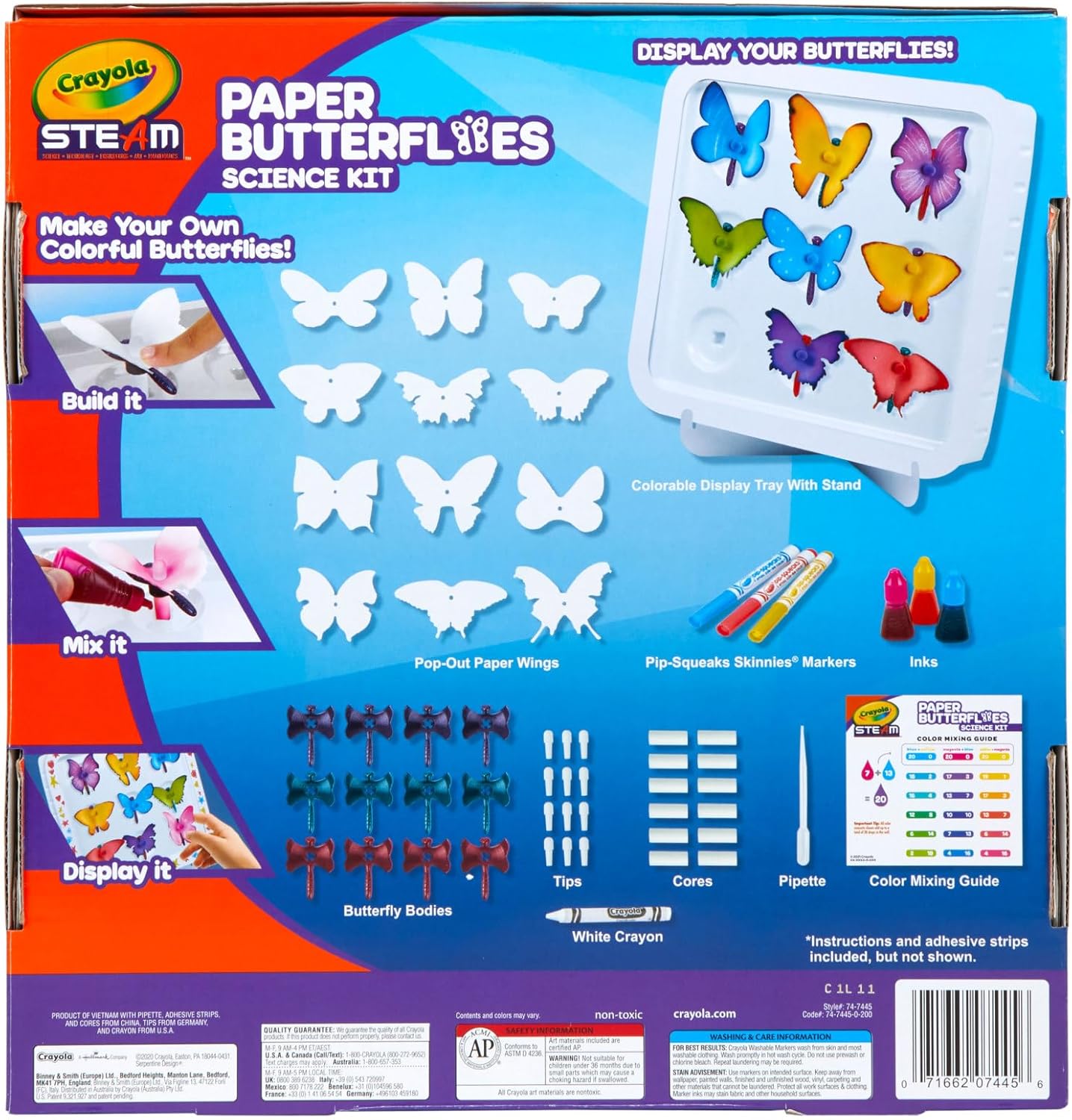 Crayola Paper Butterfly Science Kit, STEAM Toy, Gift for Kids, Ages 7, 8, 9, 10