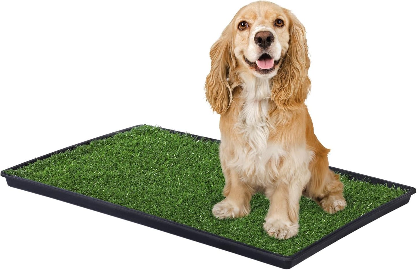 Prevue Pet Products Tinkle Turf Indoor Portable Pee Turf Patch for Dogs - Realistic Grass Potty Pad, Washable Artificial Grass Mat with Draining Tray, for Indoor or Outdoor Use - Medium Dogs