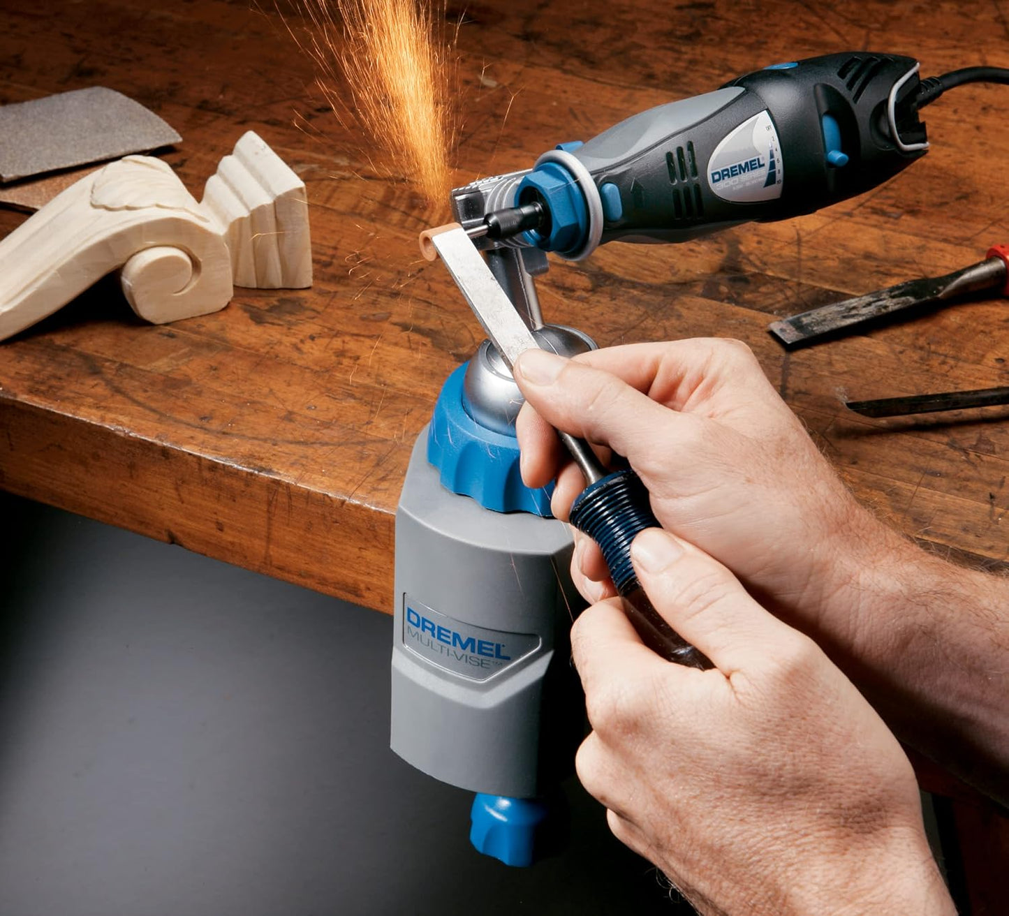 Dremel Rotary Tool Multi-Vise, 3-in-1 Attachment, 360º Stationary Vise, Stand-Alone Clamp, and Tool Holder, 2500-01