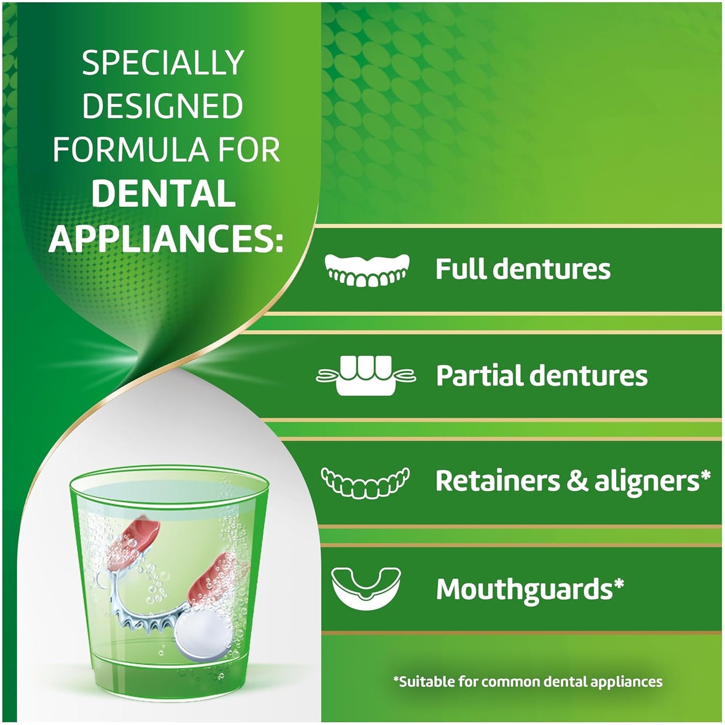 Polident 3 Minute Antibacterial Dental Appliance Cleanser Tablets, Retainer Cleaner Tablets, 90 Count (2 Pack)