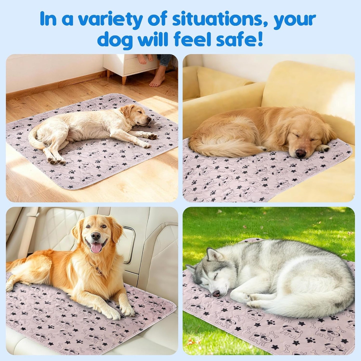 Washable and Reusable Puppy Pee Pads for Dogs Super Durable Chew Proof with Waterproof TPU Backing Non Slip Design Portable for Home Travel and Outdoor Use Khaki Large 1 Pack