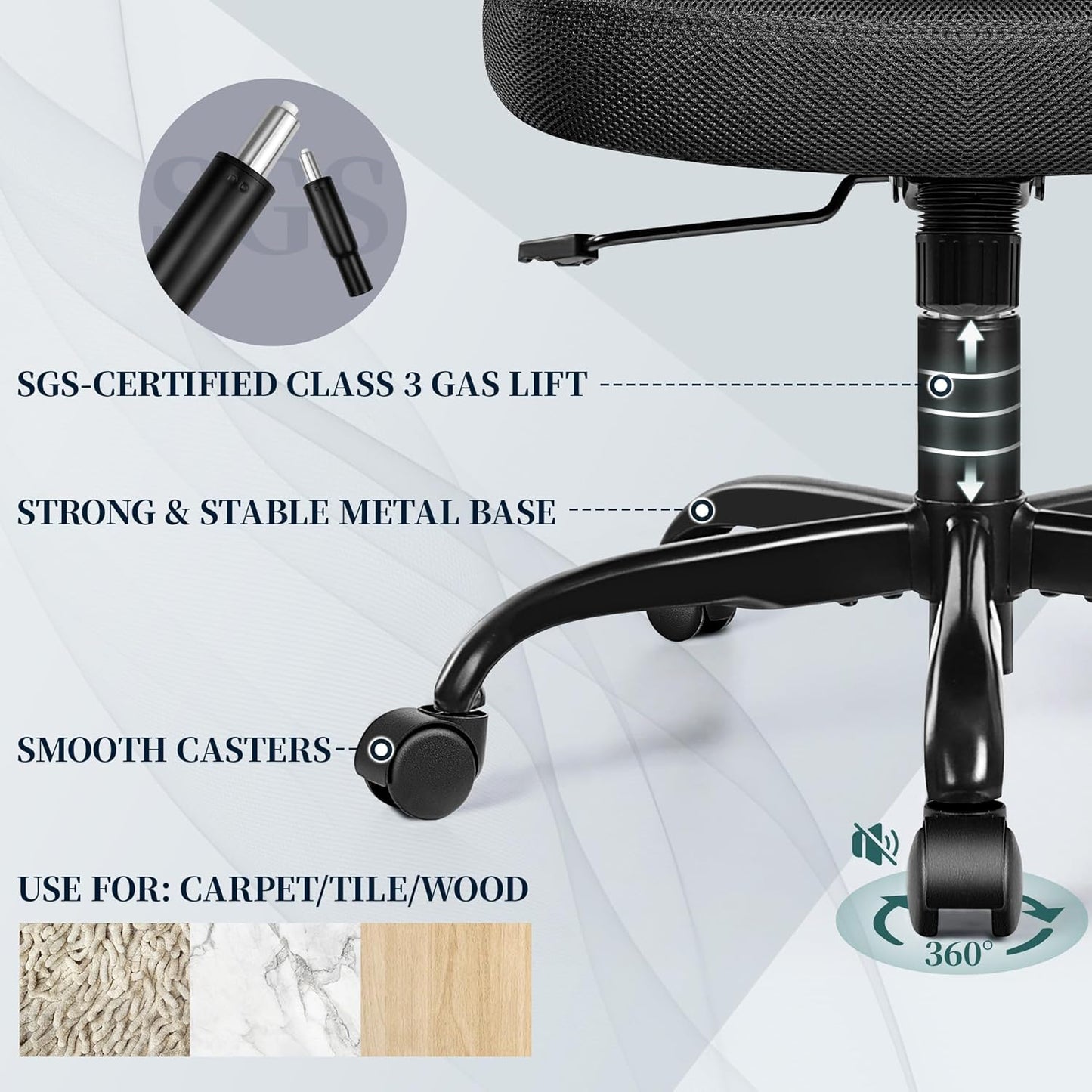 FelixKing Office Chair - Ergonomic Desk Chair with Adjustable Height, 360° Swivel, Flip-up Armrests, Flexible Tilt, Comfy Breathable Cushion and Fabric, Lumbar Support, for Home Conference Room Office