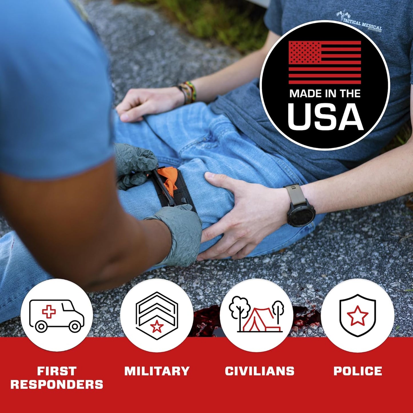 SOF Tourniquet (Generation 5) - Military-Grade Tourniquet for Severe Bleeding Control, Essential First Aid for Tactical, Emergency, and Civilian Use (Orange), TacMed Solutions