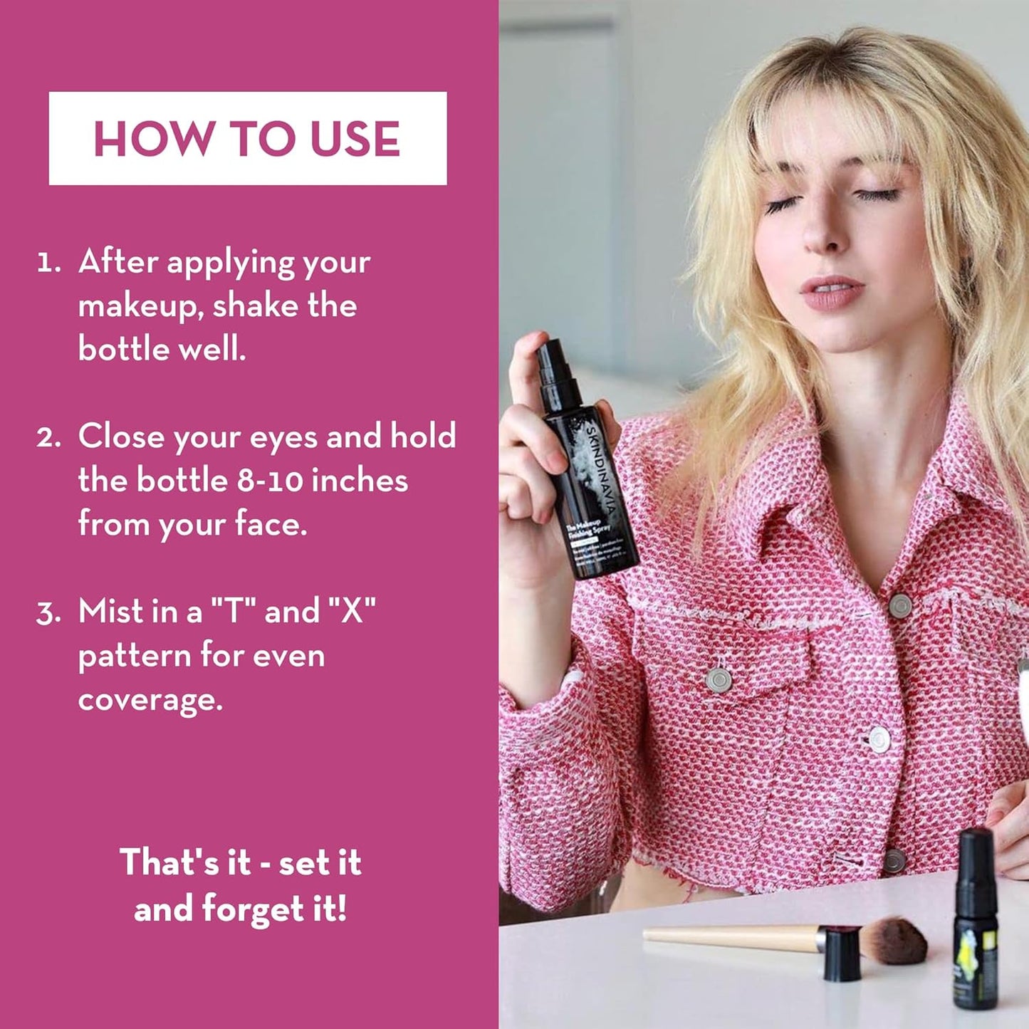 Skindinavia The Makeup Finishing Spray, Bridal Makeup Cooling Setting Spray, All-Day Wear, Long-Lasting Up to 16+ Hours, Heat-Resistant & Waterproof, Wedding Day, Bridal Shower Gift, 2.0 Oz