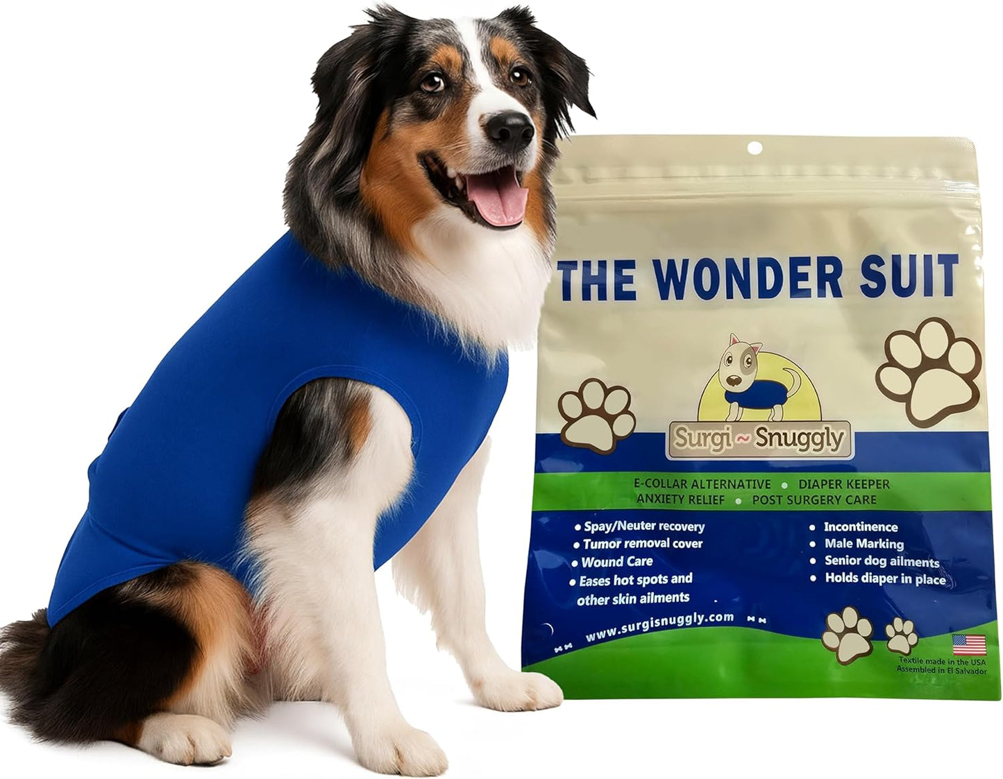 Secures Male Dog Diapers Or Dog Diapers Female - Wrap Around Legs for Superior Fit - Fits (LL - Blue)