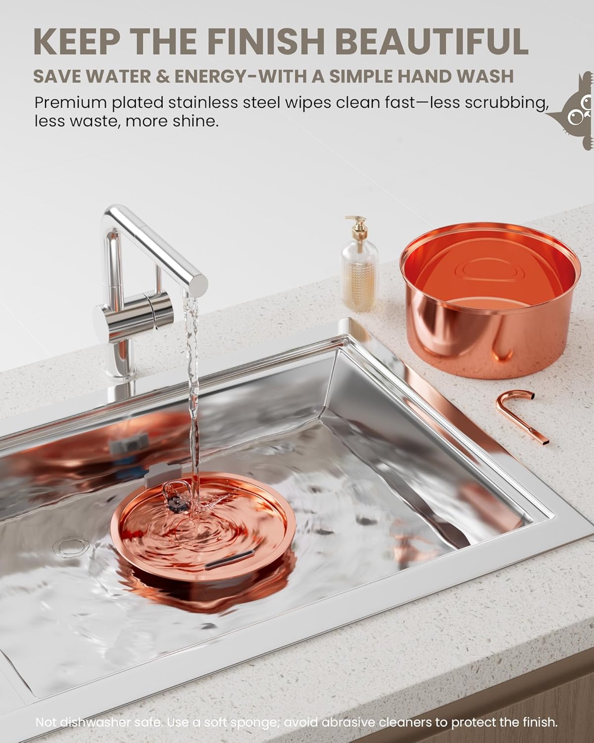 Tomxcute Copper Cat Water Fountain, 108oz/3.2L Large Capacity, Ultra-Quiet Pump (≤25dB), Multi-Layer Filtration, Easy Hand-Wash Design for Cats & Small Dogs