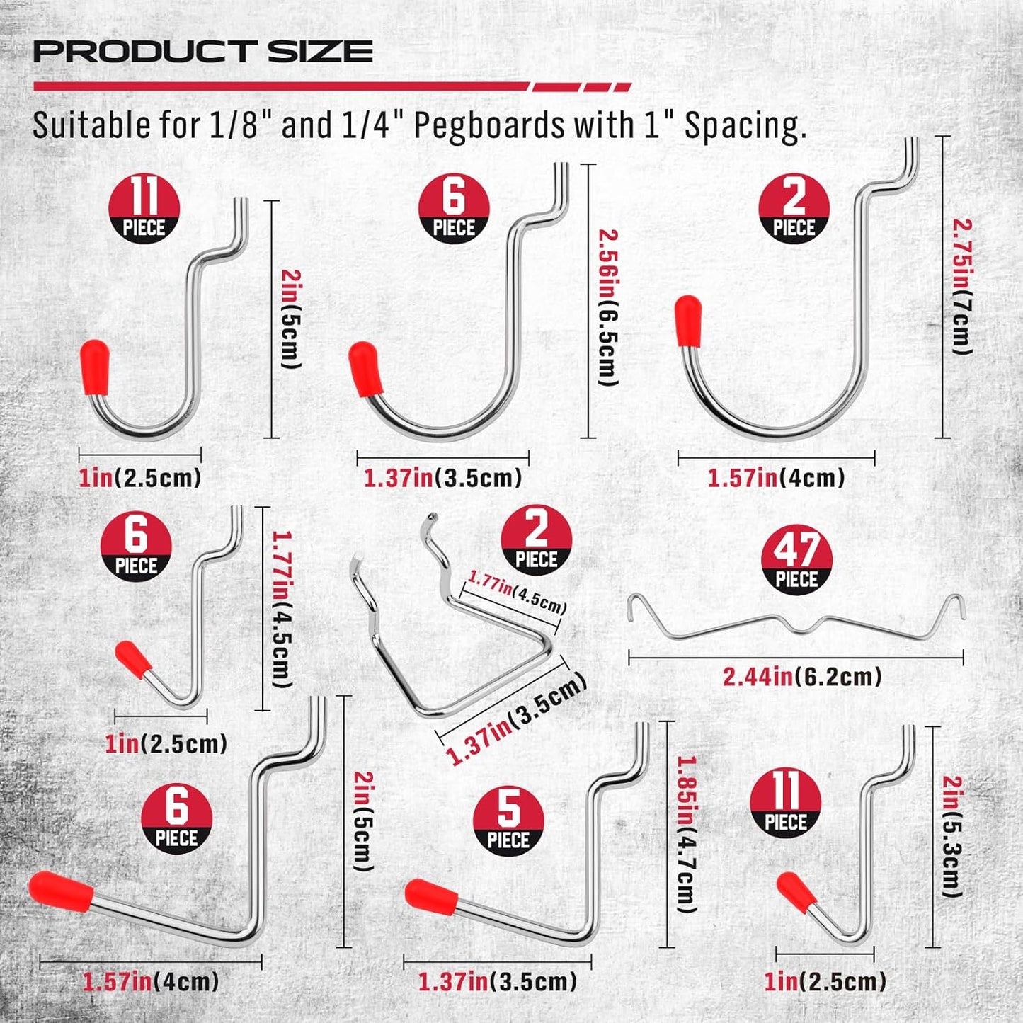 Ultimate 121-Piece Pegboard Hooks Set, Pegboard Accessories with Metal Hooks, Durable Peg Board Organizer Accessories, Pegboard Bins, Peg Board Tool Utility Hooks