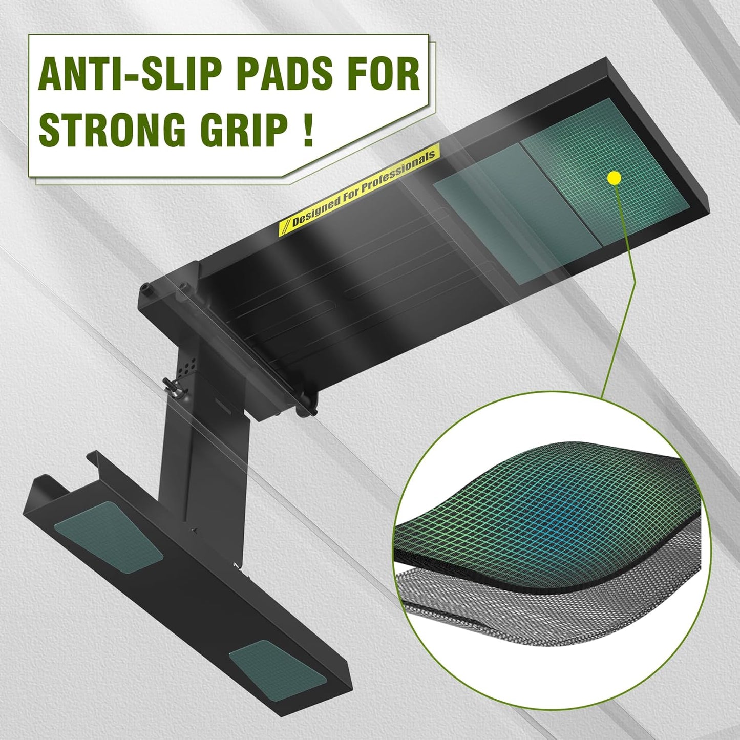 Foldable | Heavy-Duty Ladder Extender Pro, High Strength Steel Material Design Ladder Extension Pro for Stairs w/Non-Slip Mat, 9.5-15" Adjustable Height, Applicable Feet Spacing 25"