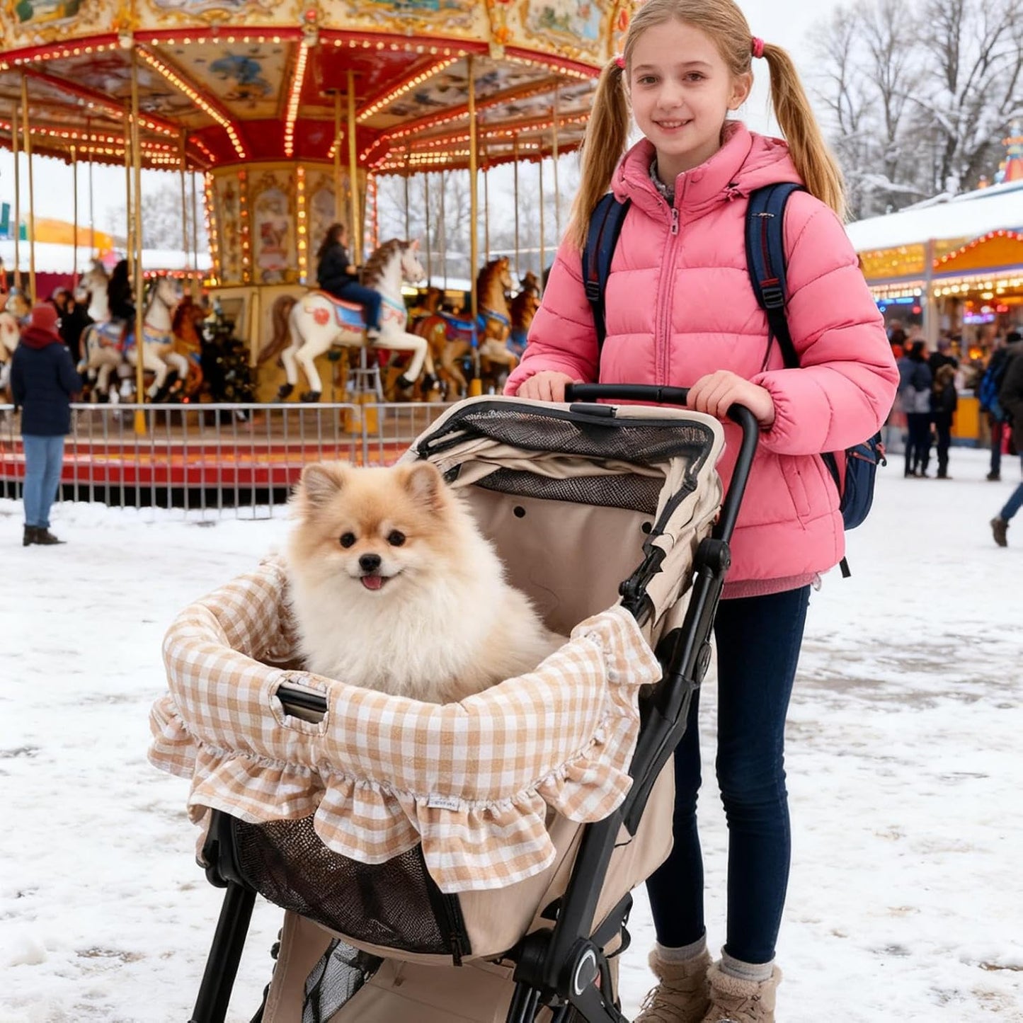 Dog Stroller Mat, Washable Soft Removable Cat Carrier Comforter, Pet Stroller Dirt Cover for Outdoor, Travel, Walking, City, Street, Puppy, Kitten, Pet Supplies