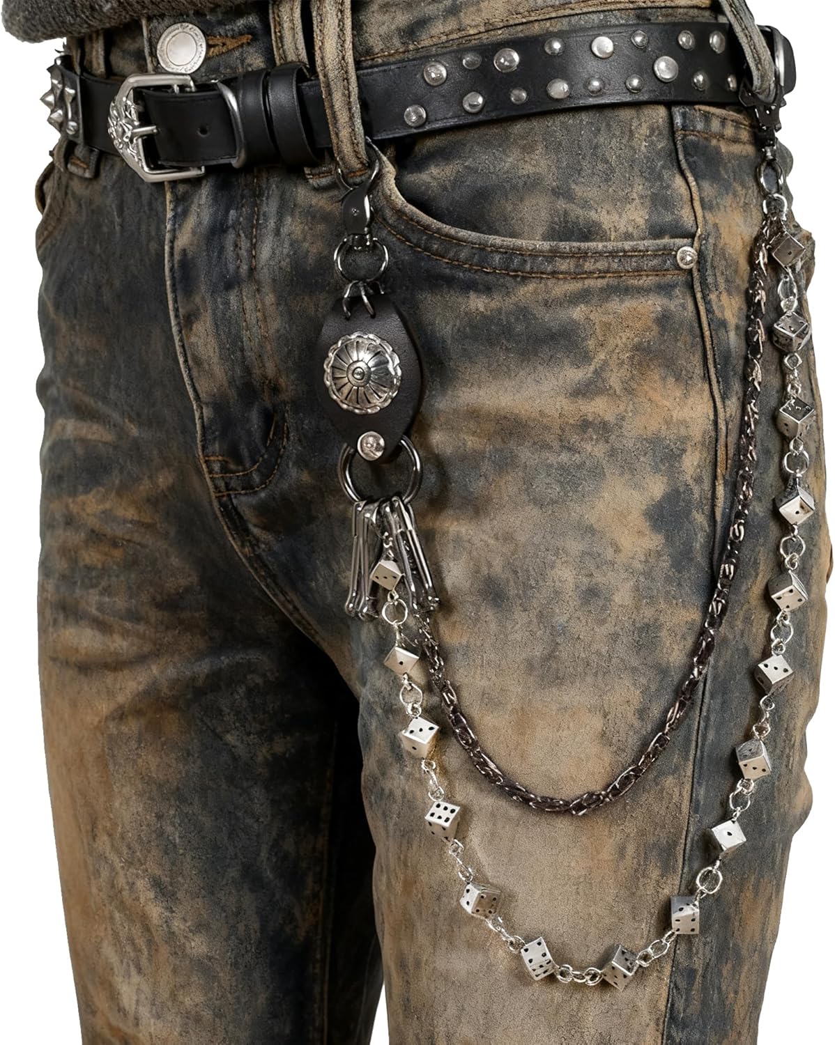 Dice Pocket Pants Chain: Stylish Jean Chain for Men Women, Chic Rockstar Streetwear Goth Y2K Biker Accessories
