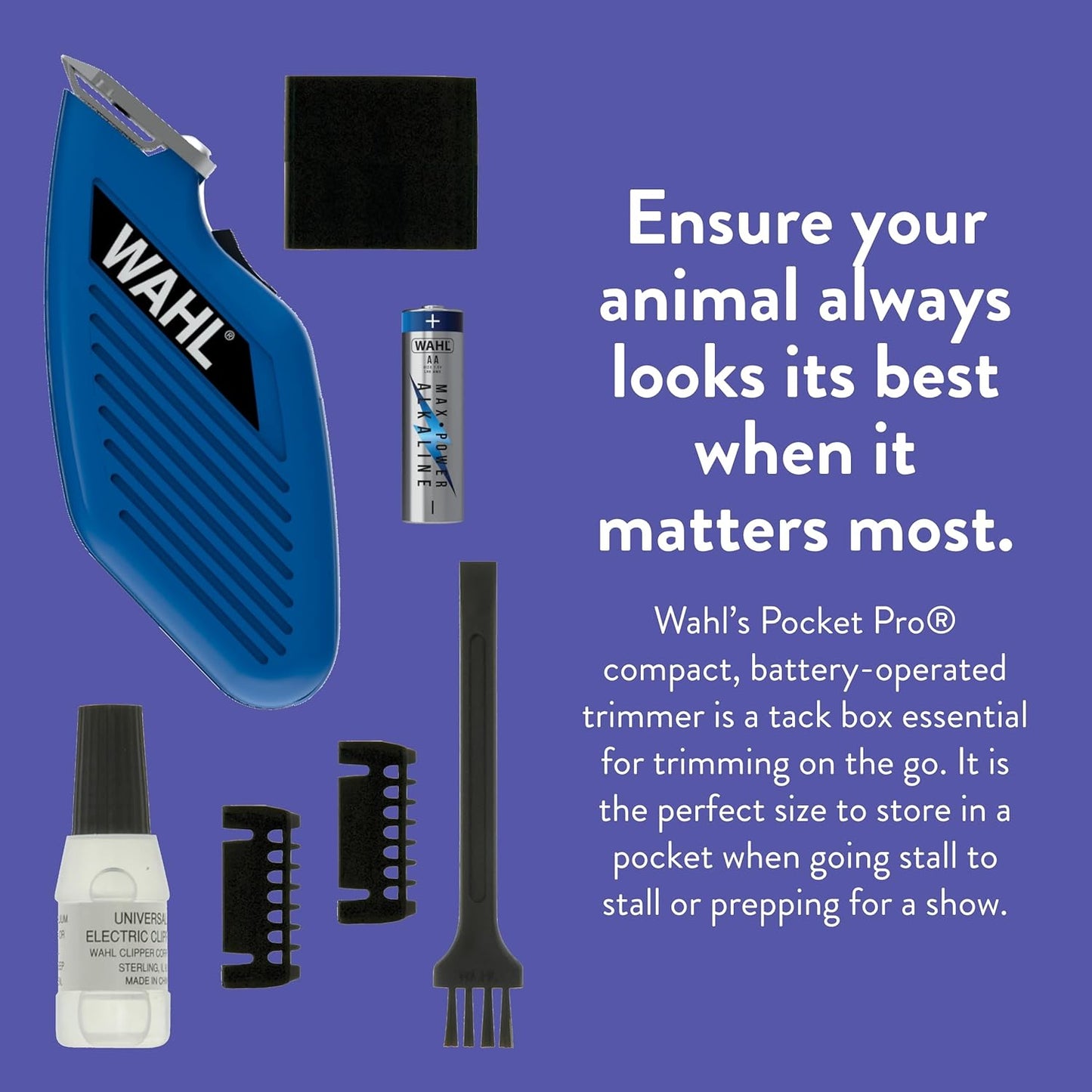 Wahl Professional Animal Pocket Pro Equine Compact Horse Trimmer and Grooming Kit - Blue