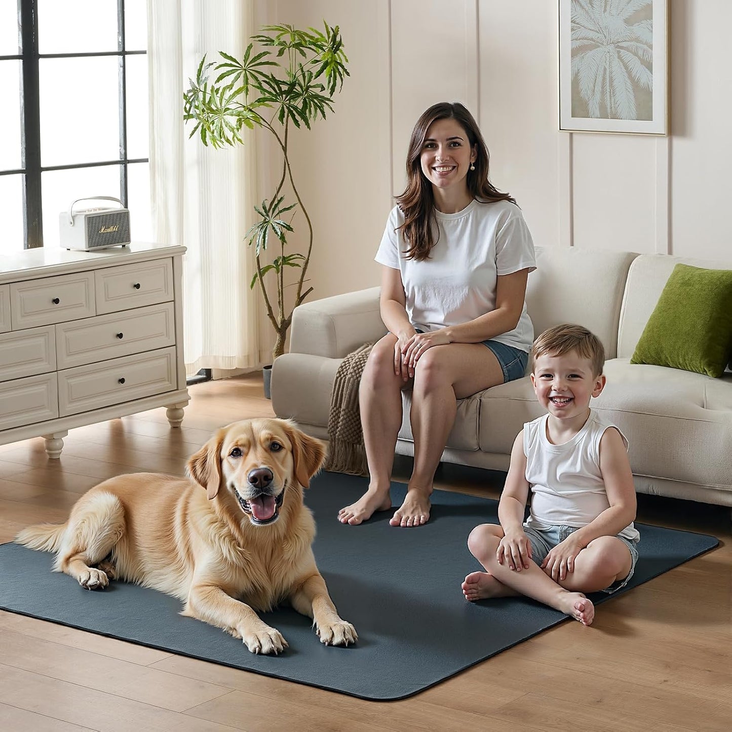 Washable Dog Pee Pads Extra Large 84"x84", Super Absorbent, Non-Slip, Reusable Puppy Pads for Playpen, Crate, Floor, Waterproof Pet Training Mats for Quick-Dry Whelping Pads & Incontinence