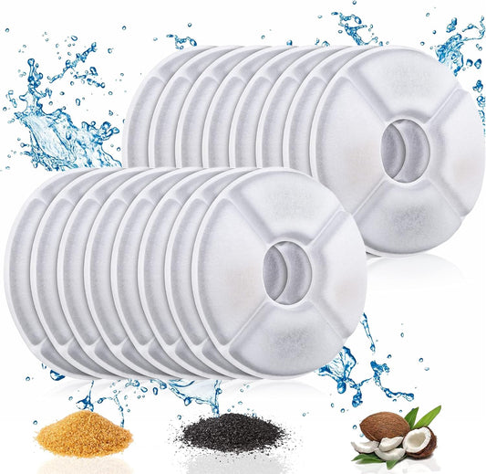 16 Pack Cat Water Fountain Filters of Pet Fountain Replacement Filter,for most 81oz/2.4L Automatic Pet Cat Dog Water Fountain Dispenser