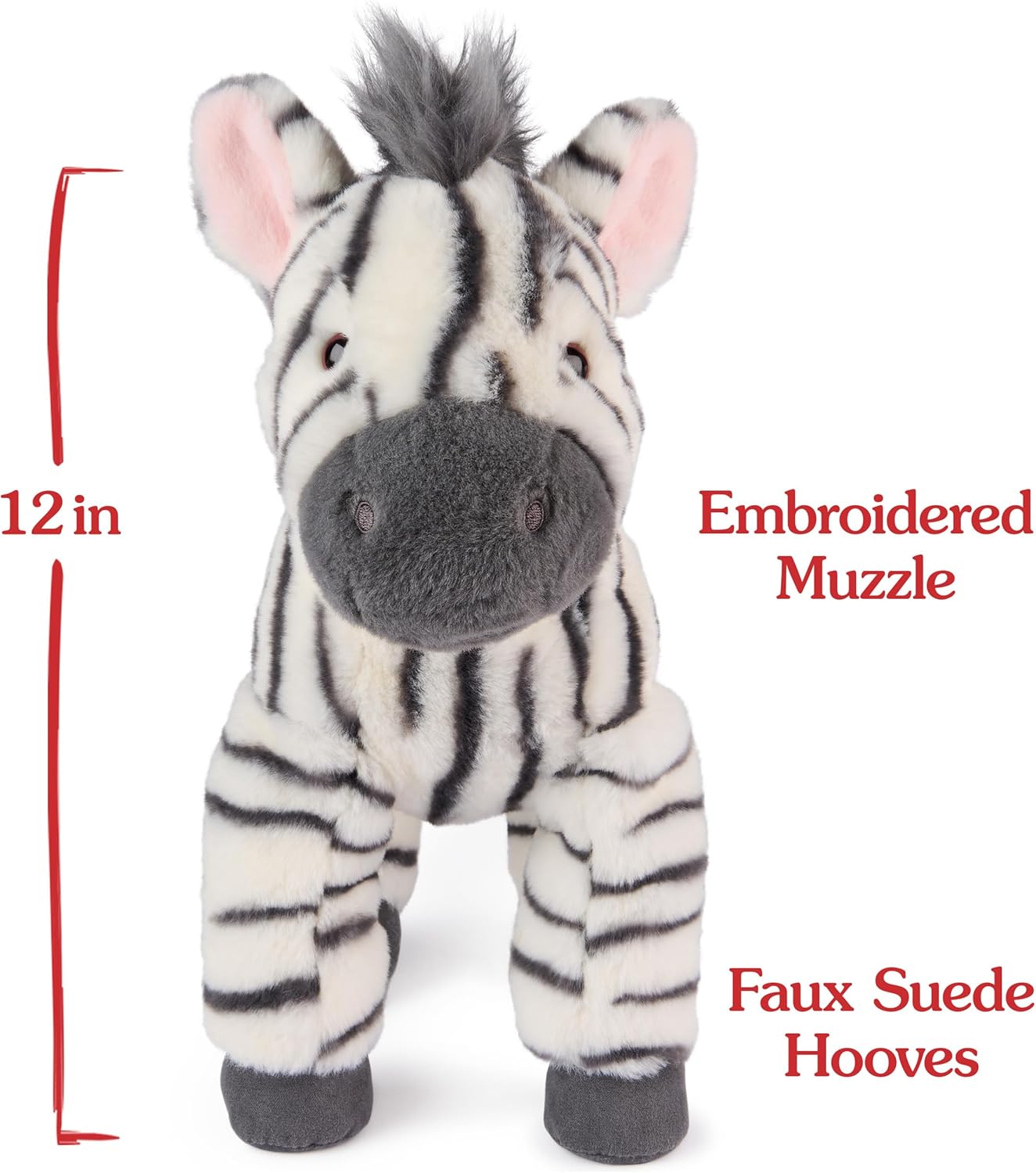 GUND Gemma Zebra Plush, Zebra Stuffed Animal for Ages 1 and Up, Gray/White, 12"