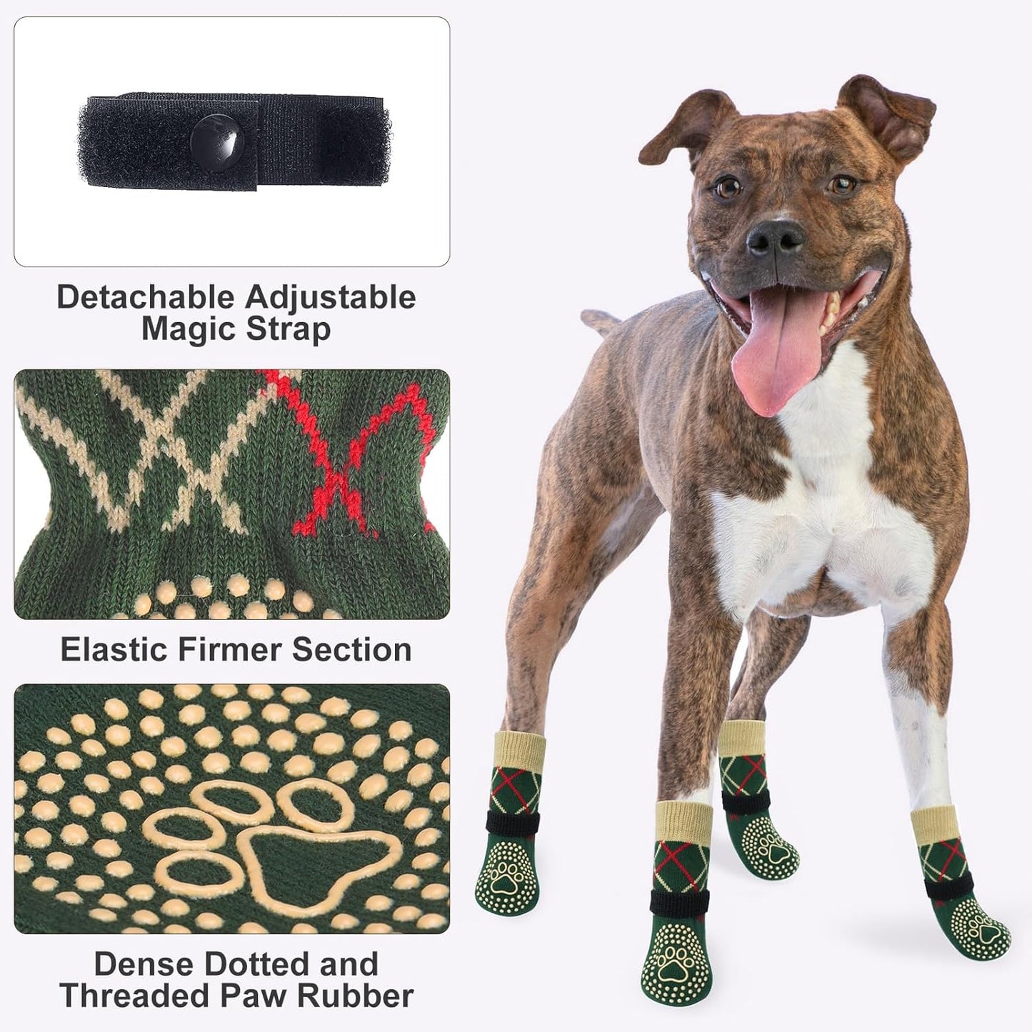 BEAUTYZOO Dog Socks - Anti Lick, Anti Slip, Paw Protector - Size SM