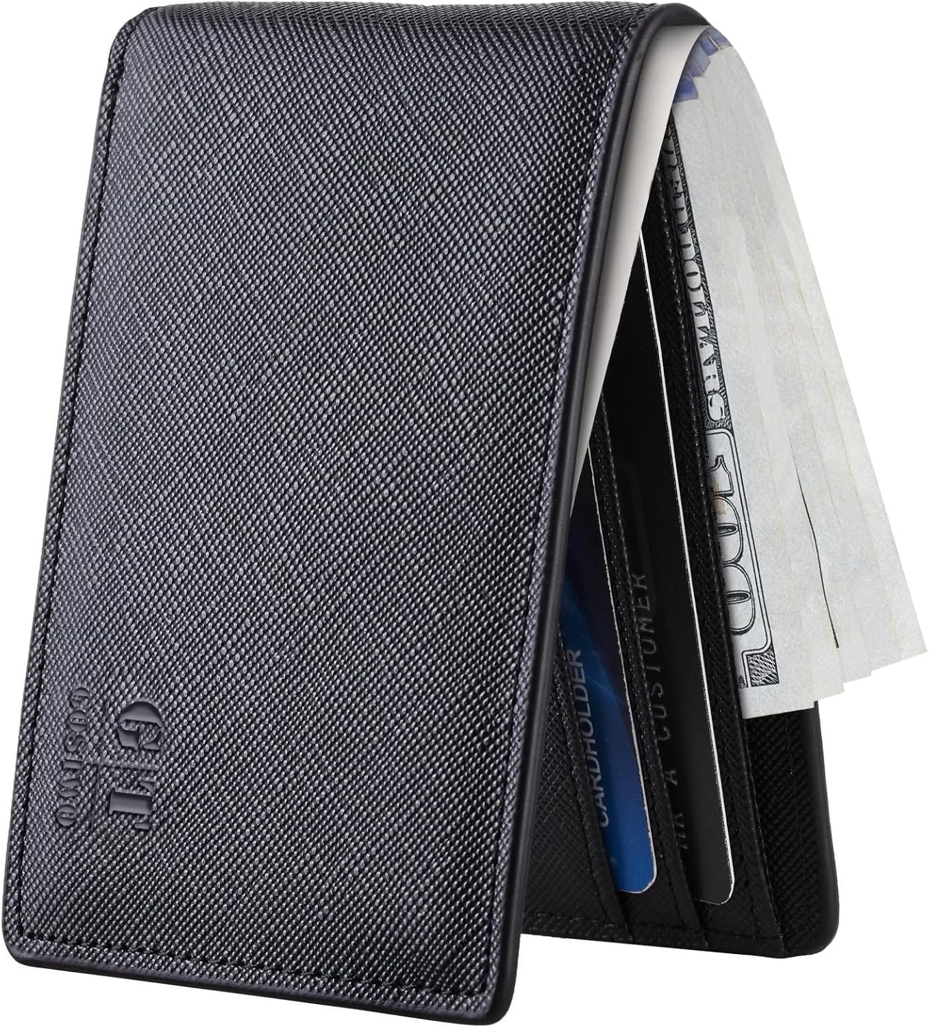 Gostwo Mens Wallet RFID Blocking Slim Minimalist Bifold Wallet with ID Window & Business Card Holder, Thin Front Pocket Design, Stylish Wallet for Men, Teen, Boyfriend, Husband
