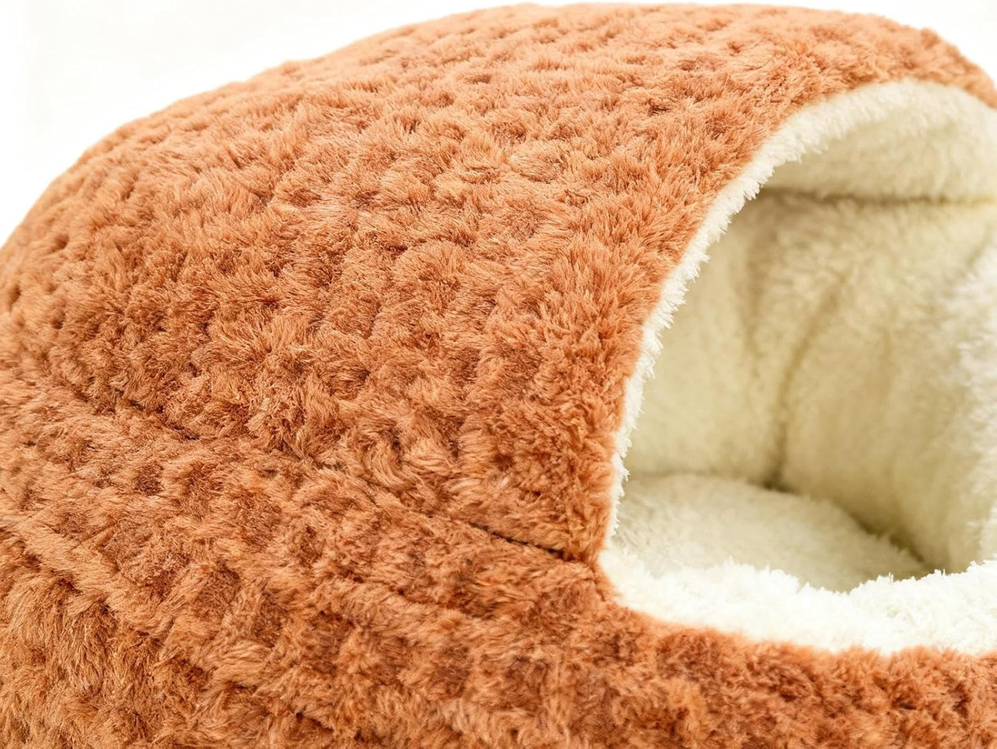 Hooded Calming Cat Cave - Hooded Kitten Bed, Cat Tent for Home Bedroom Balcony, Pet Bed with Thick Padding, Pet Sleeping House, Cave Cushion for Indoor Shelter Living Room Apartment