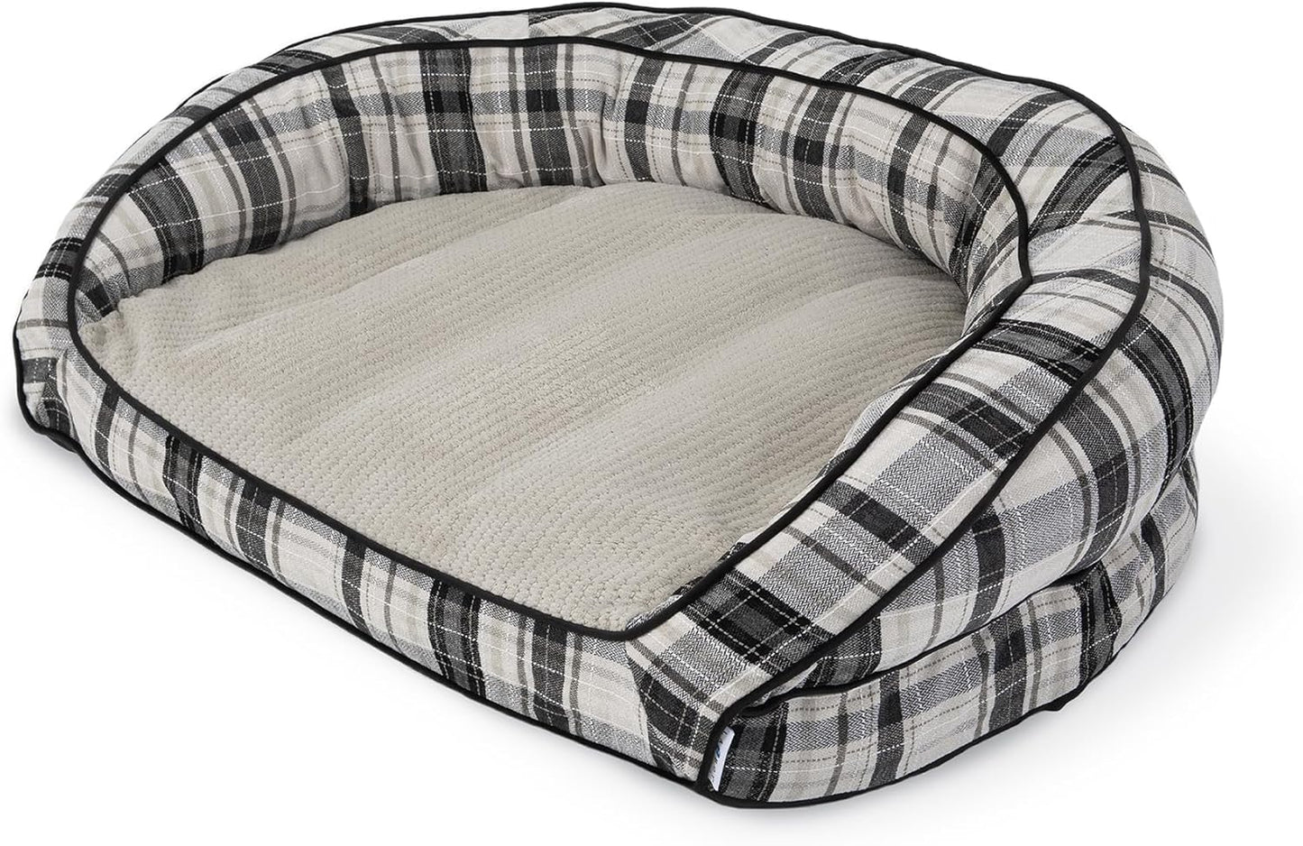 Petmate La-Z-Boy Harper Sofa Large Dog Bed Oxford Plaid 43x35 Inches for Dogs up to 125lbs with Durable Removable Washable Cover