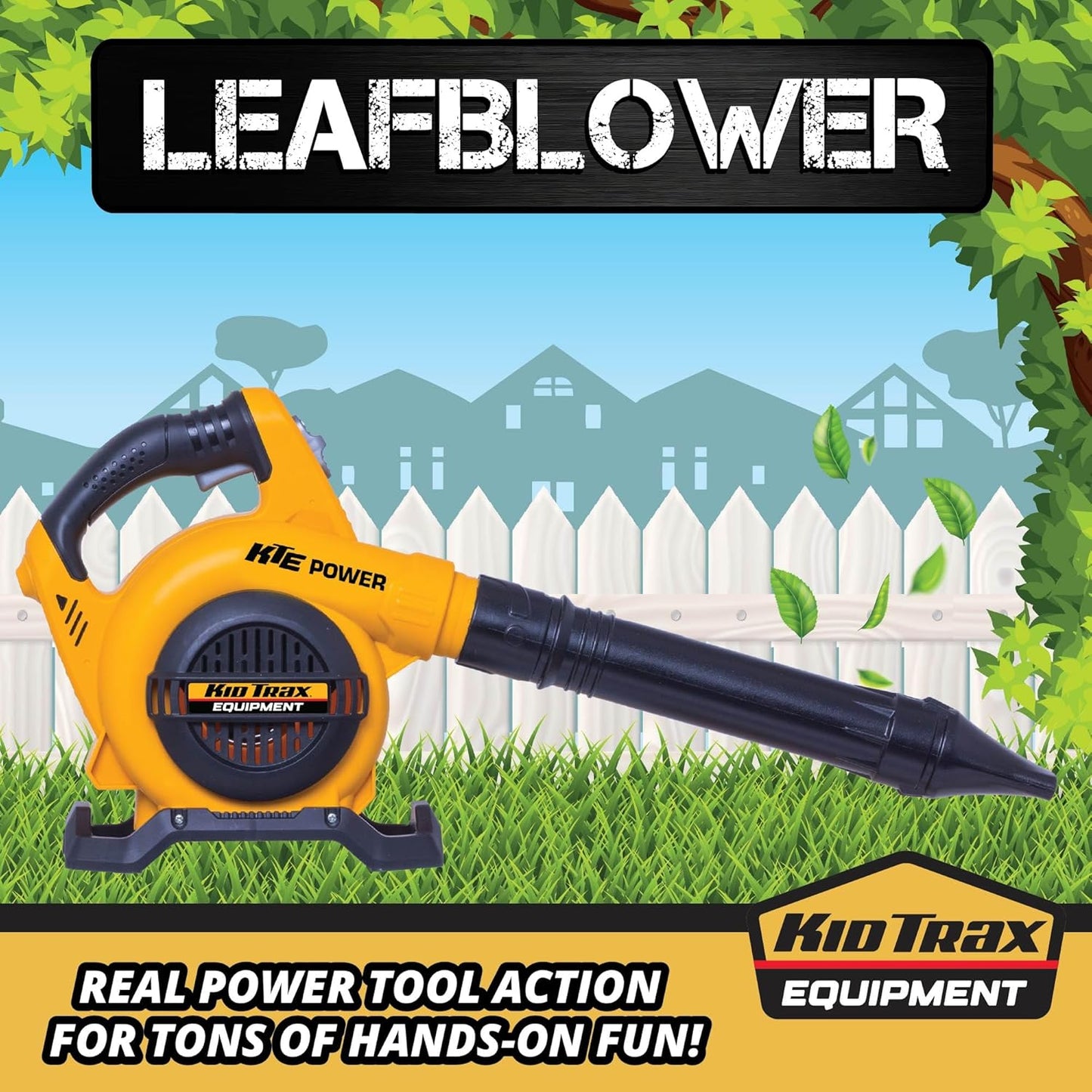 Kid Trax Leaf Blower Construction Toys - Kid Toy, Gardening Tools, Kids Leaf Blower, Tools for Kid, Pretend Play, Easy to Use, Realistic with Lights & Sounds, Toys for 3 Year Old Boys and Girls Above